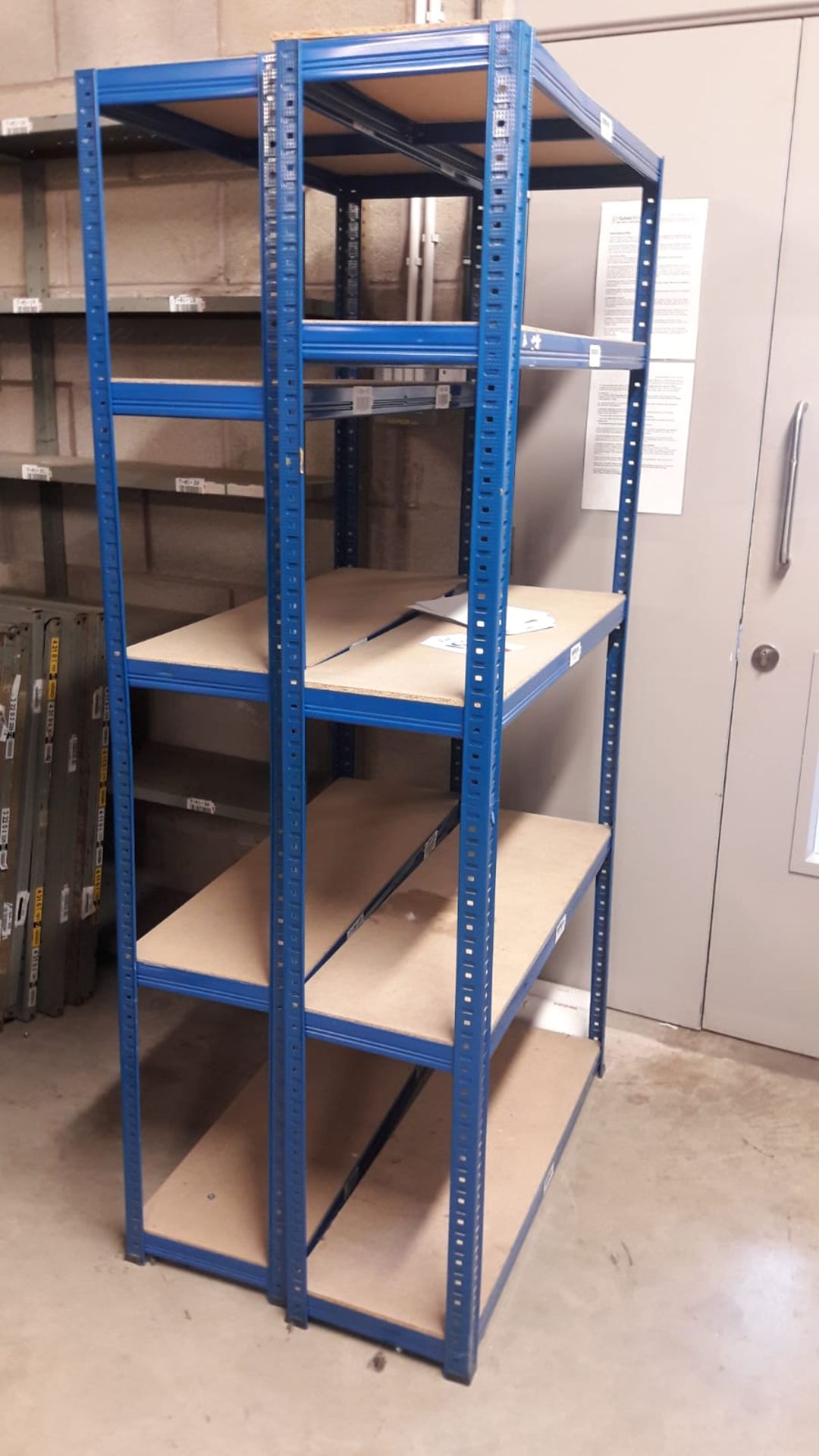 4 x 5 tier metal adjustable rack with chipboard shelves
