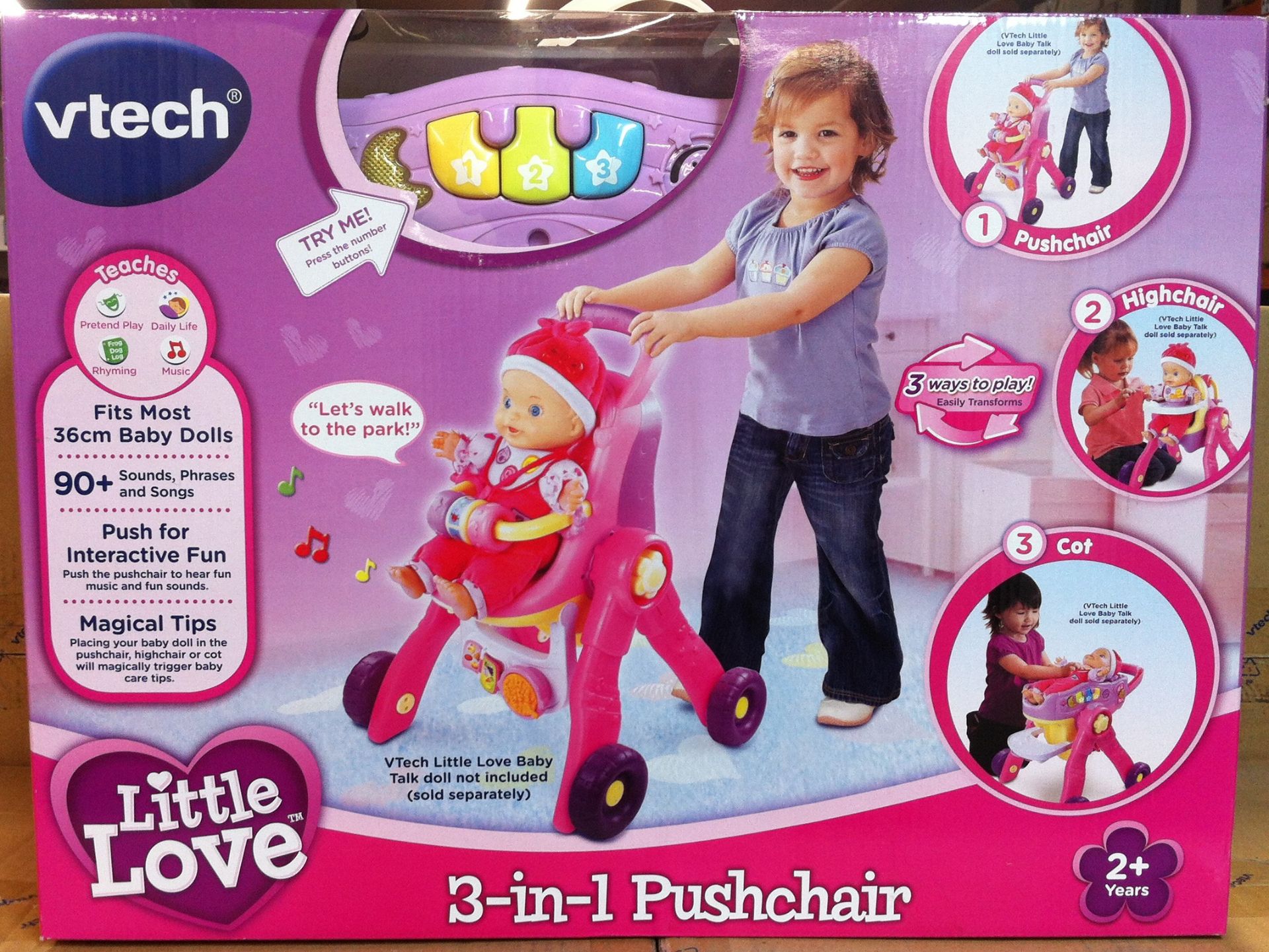 41 x Vtech Little Love 3-in-1 Baby Doll High Pushchair Toy | RRP £ 2869.59