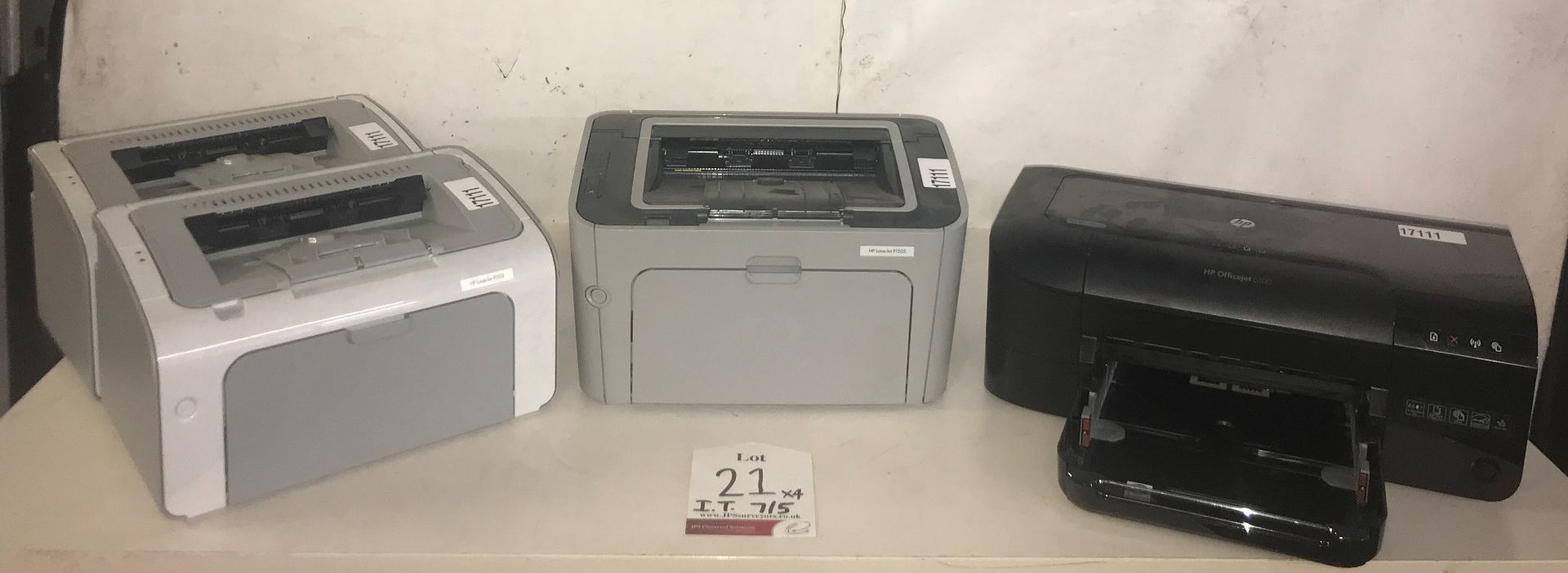 4 x Various HP Laser/Officejet Printers - See description