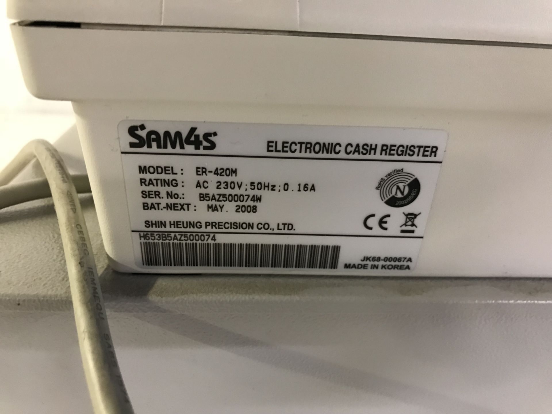 Sam4s ER-420M Electronic Cash Register - Image 3 of 4