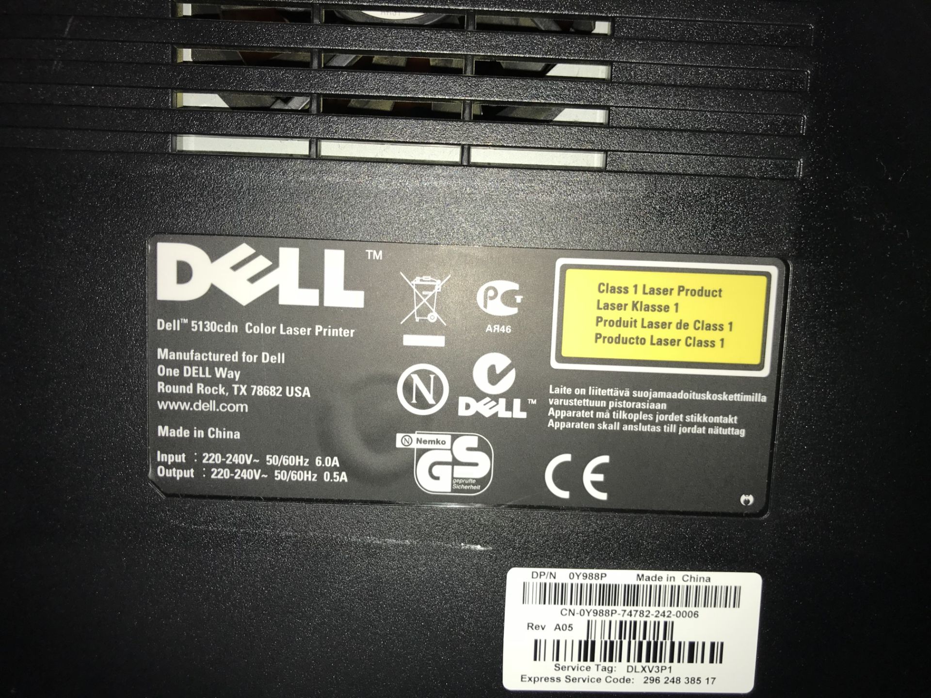 Dell 5130cdn Colour Laser Printer - Image 6 of 6