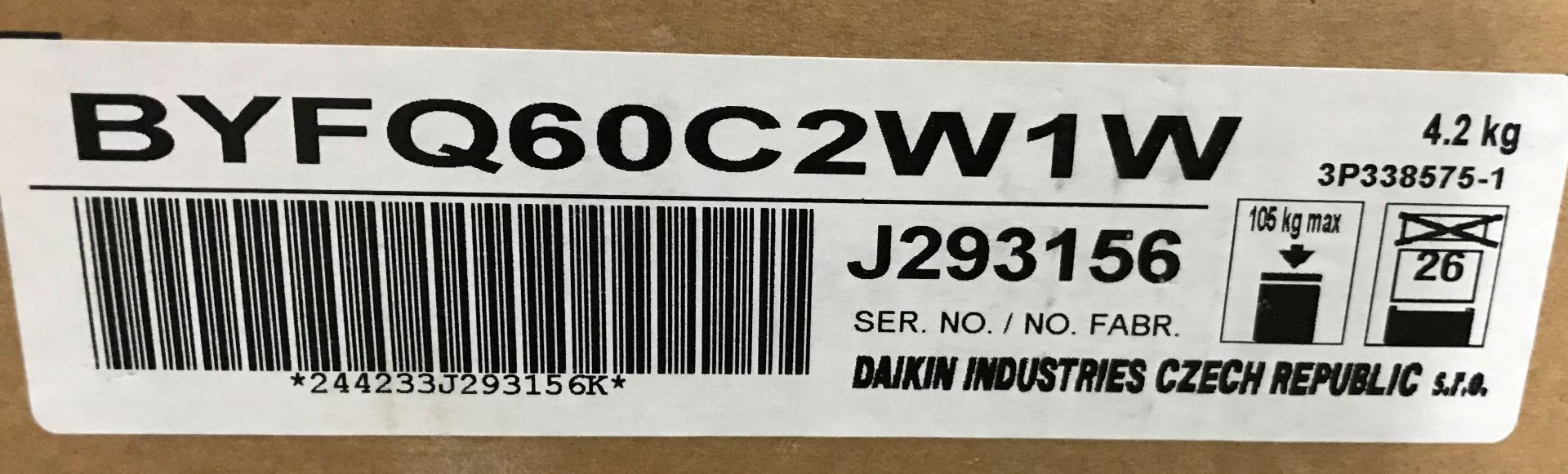 Daikin BYFQ260C2W1W Vista Ceiling Cassette Unit