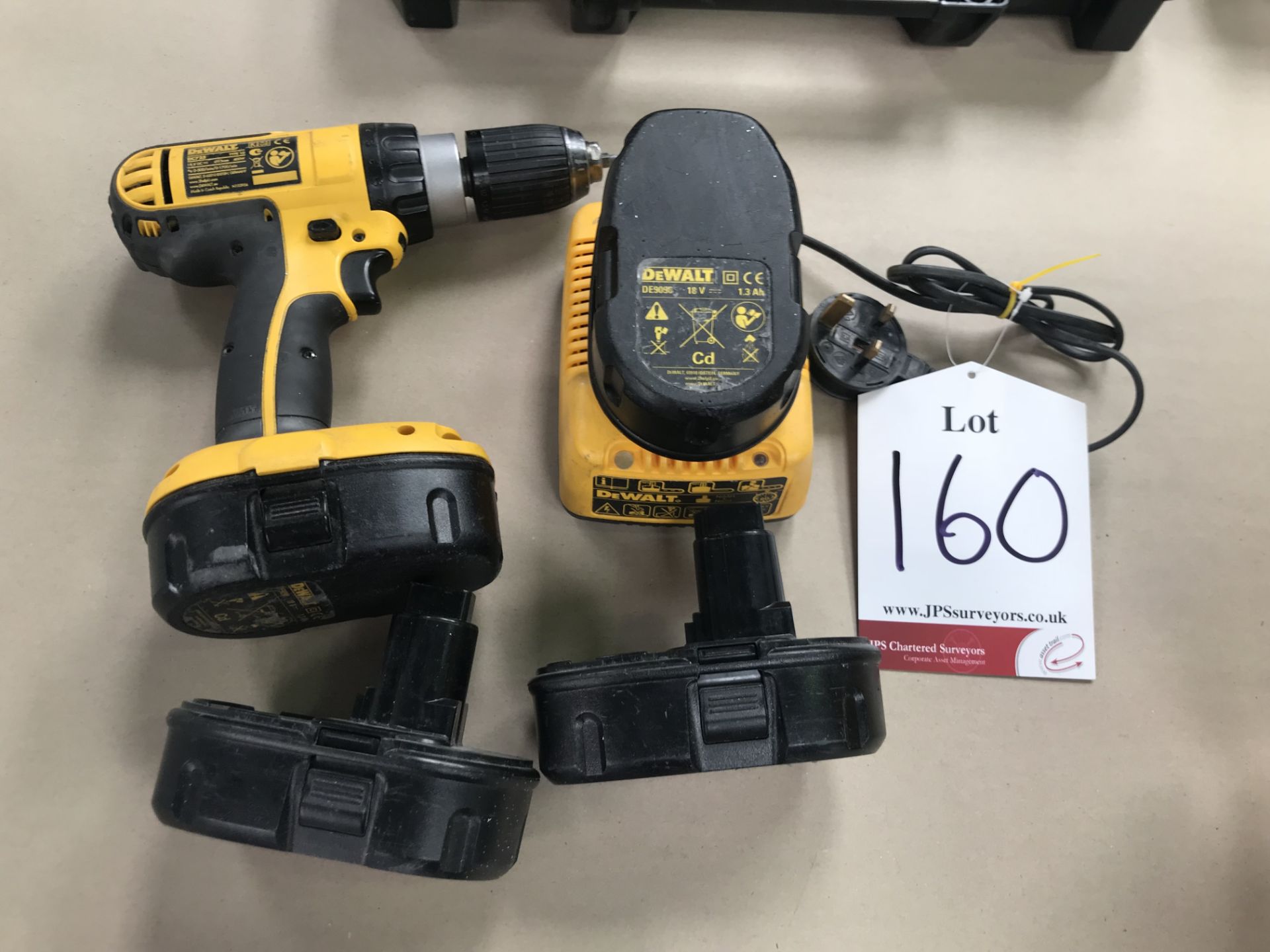 Dewalt DC725 Hammer Drill w/ Charger & 3 x Spare Batteries