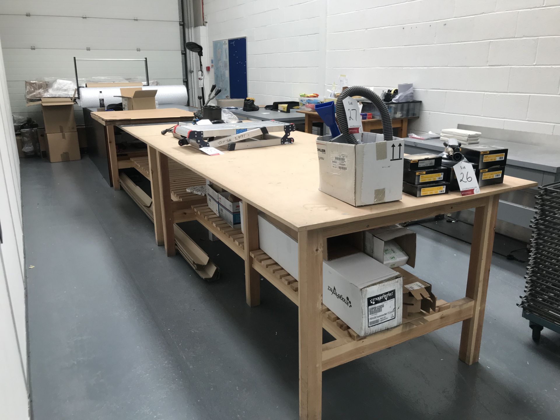 Packaging Bench w/ Roll Wrap Attachment - Approx Length 7.5m