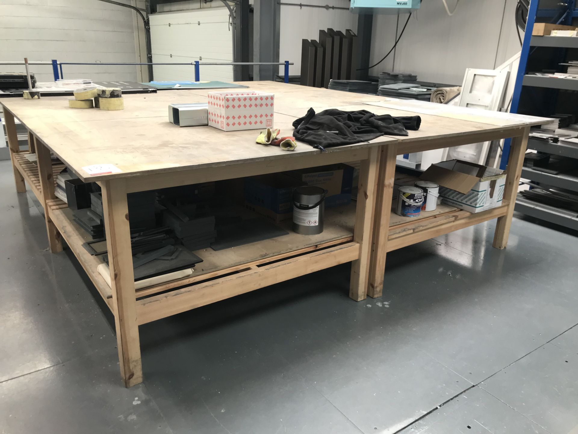 7 x Wooden Workshop Benches as per Pictures