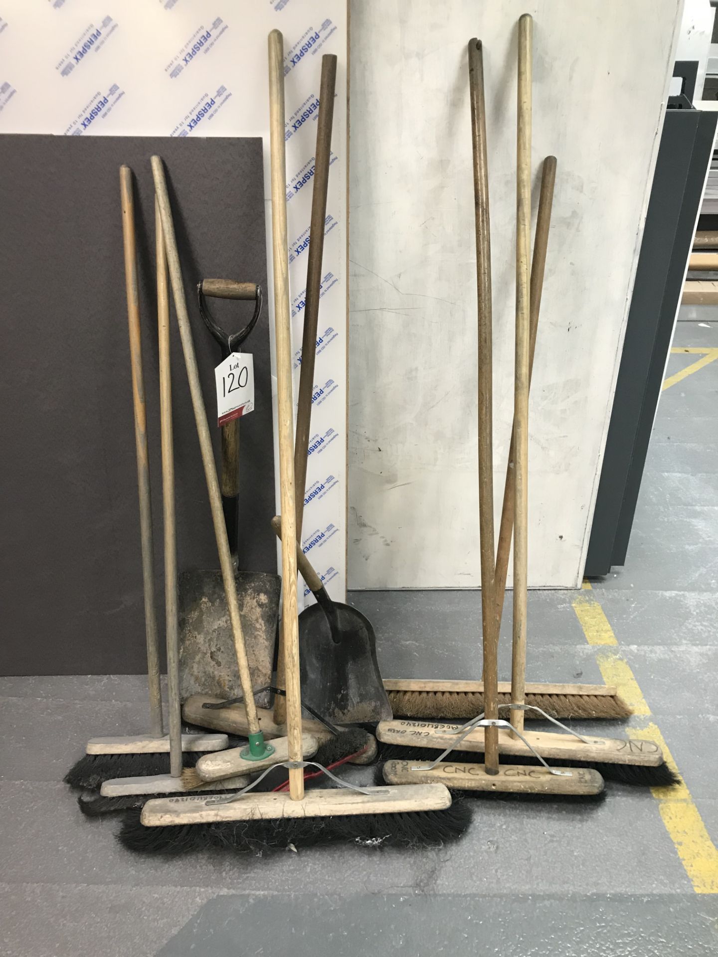 Quantity of Heavy Duty Brooms & Shovels - See Pictures