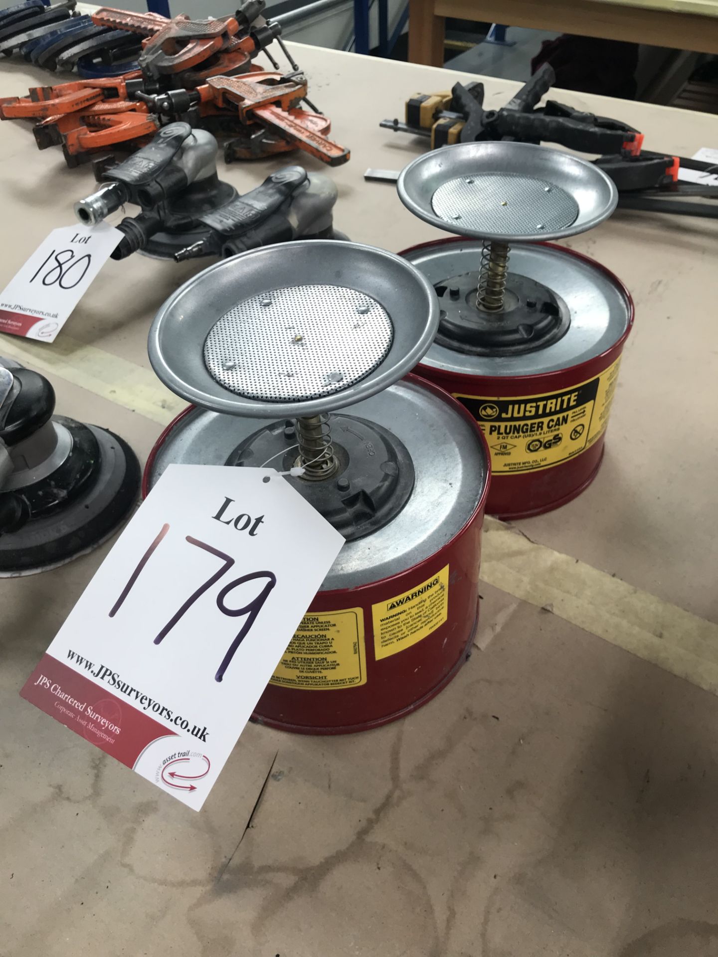 2 x 1.9L Justrite Plunger Cans