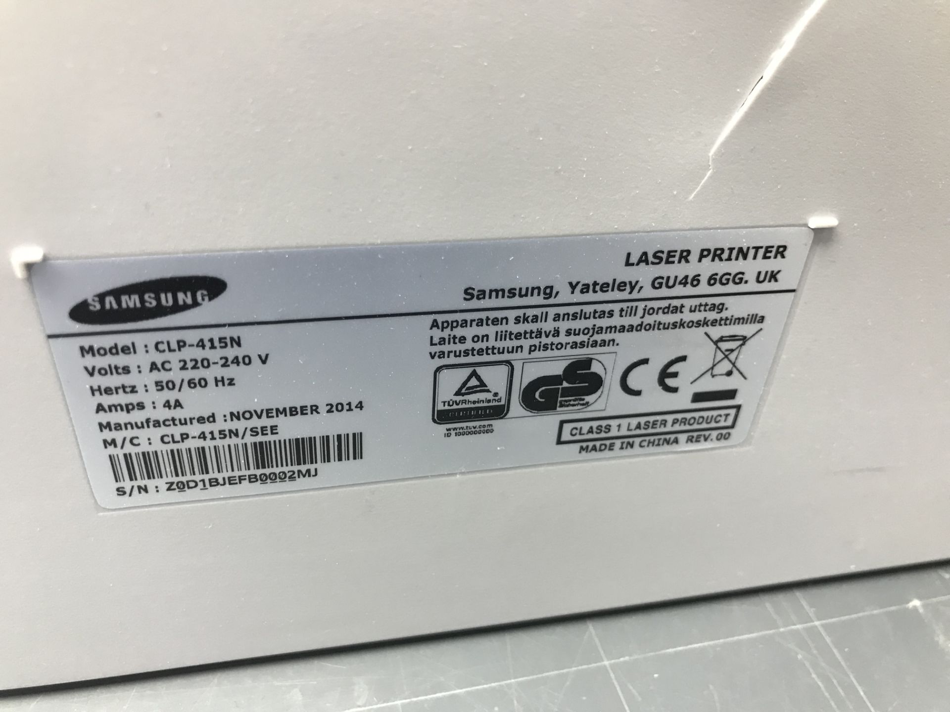 Samsung CLP-415N Laser Printer w/ CLT-K504S Black Toner Cartridge - Image 4 of 4