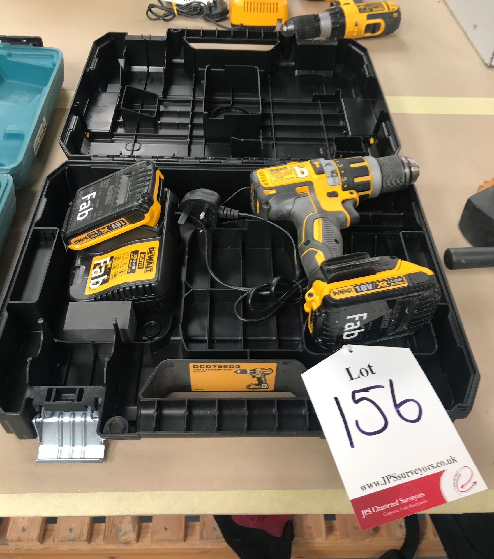 Dewalt DCD795 Brushless Combi Drill w/ Case, Charger & Spare Battery