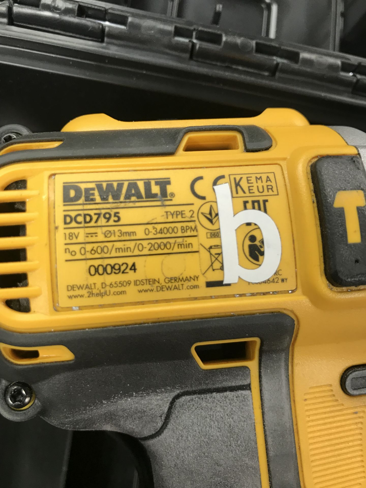 Dewalt DCD795 Brushless Combi Drill w/ Case, Charger & Spare Battery - Image 3 of 3