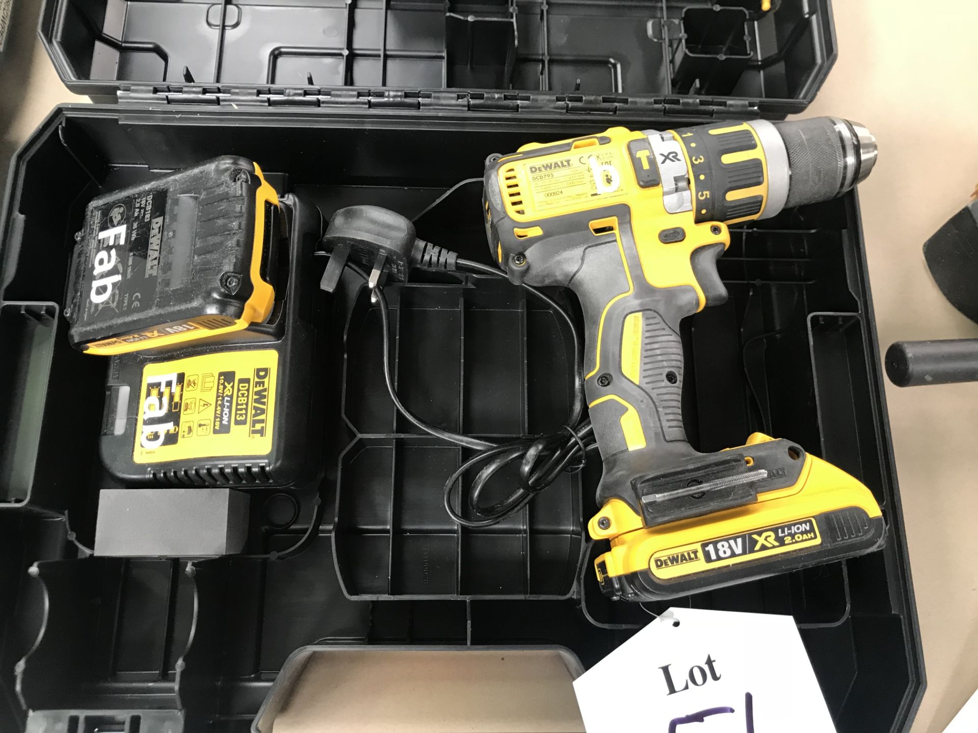 Dewalt DCD795 Brushless Combi Drill w/ Case, Charger & Spare Battery - Image 2 of 3