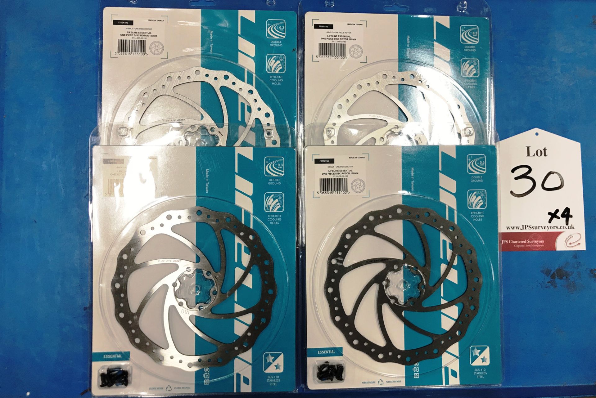 4 x Lifeline Essential 180mm One Piece Disc Rotors - 6 Bolt