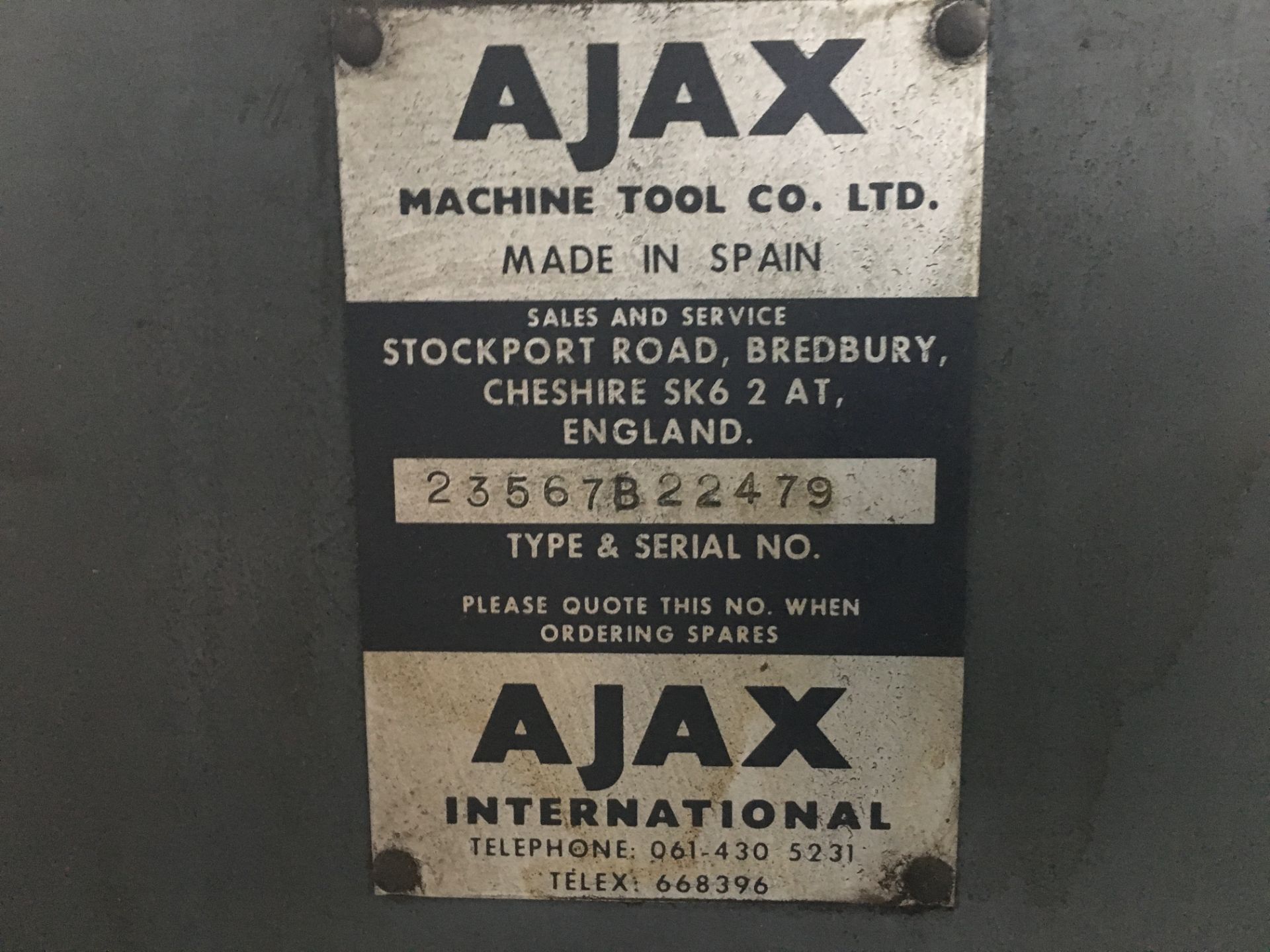 Ajax Vertical Milling Machine - Image 7 of 8