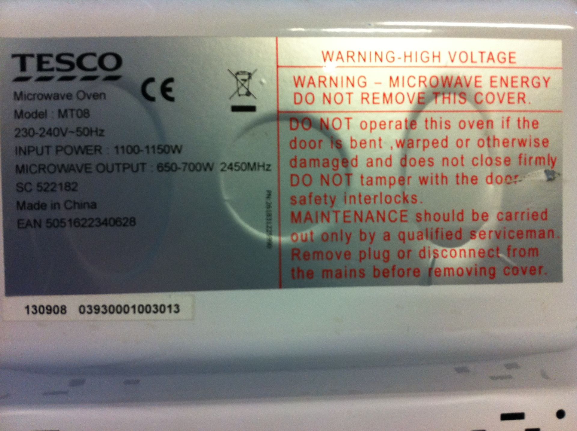 Tesco 240v Microwave Oven and Cookworks Toaster - Image 4 of 4