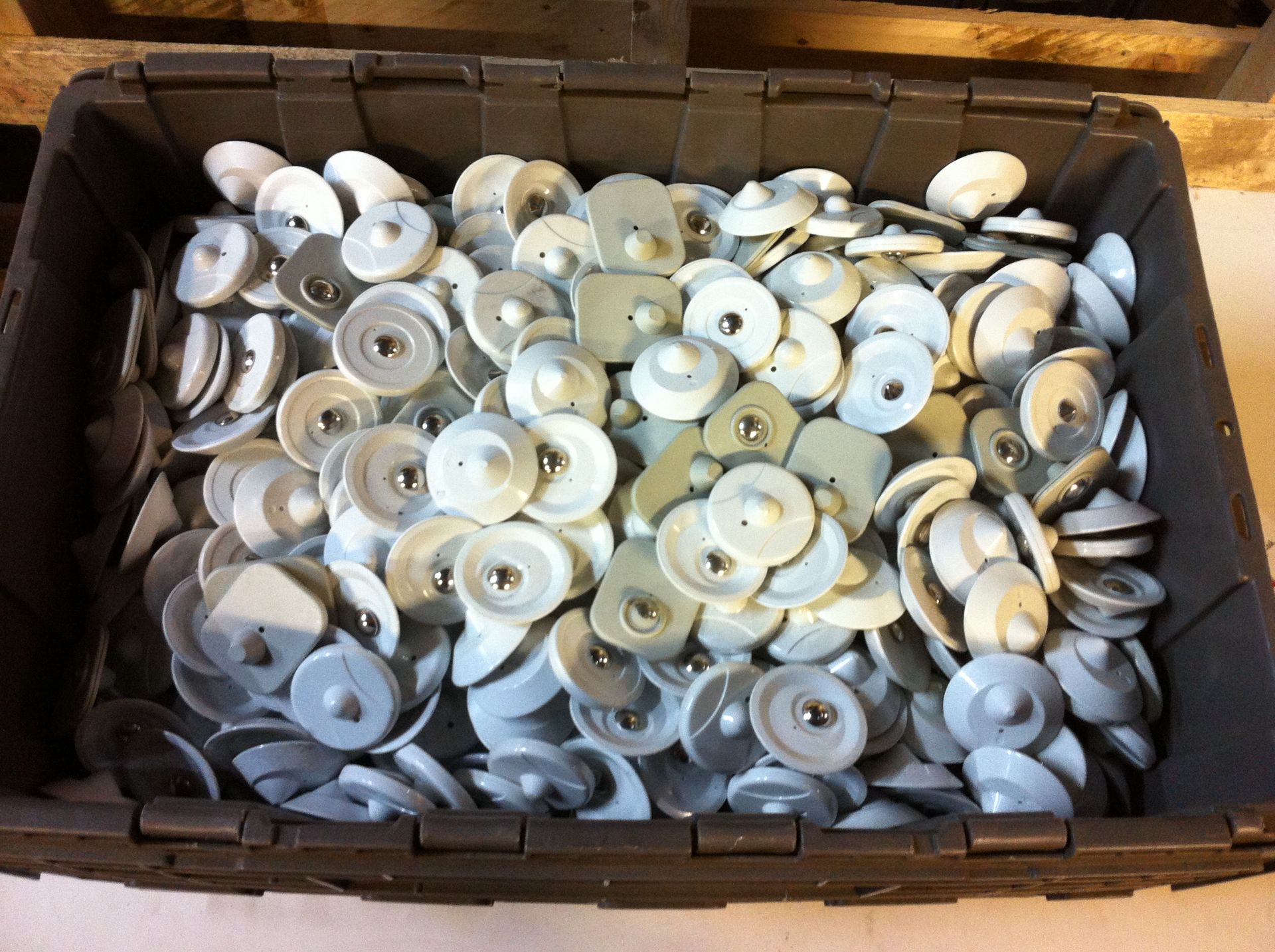 Quantity of Security Tags for Clothing and 1 Box of Shelf Clips