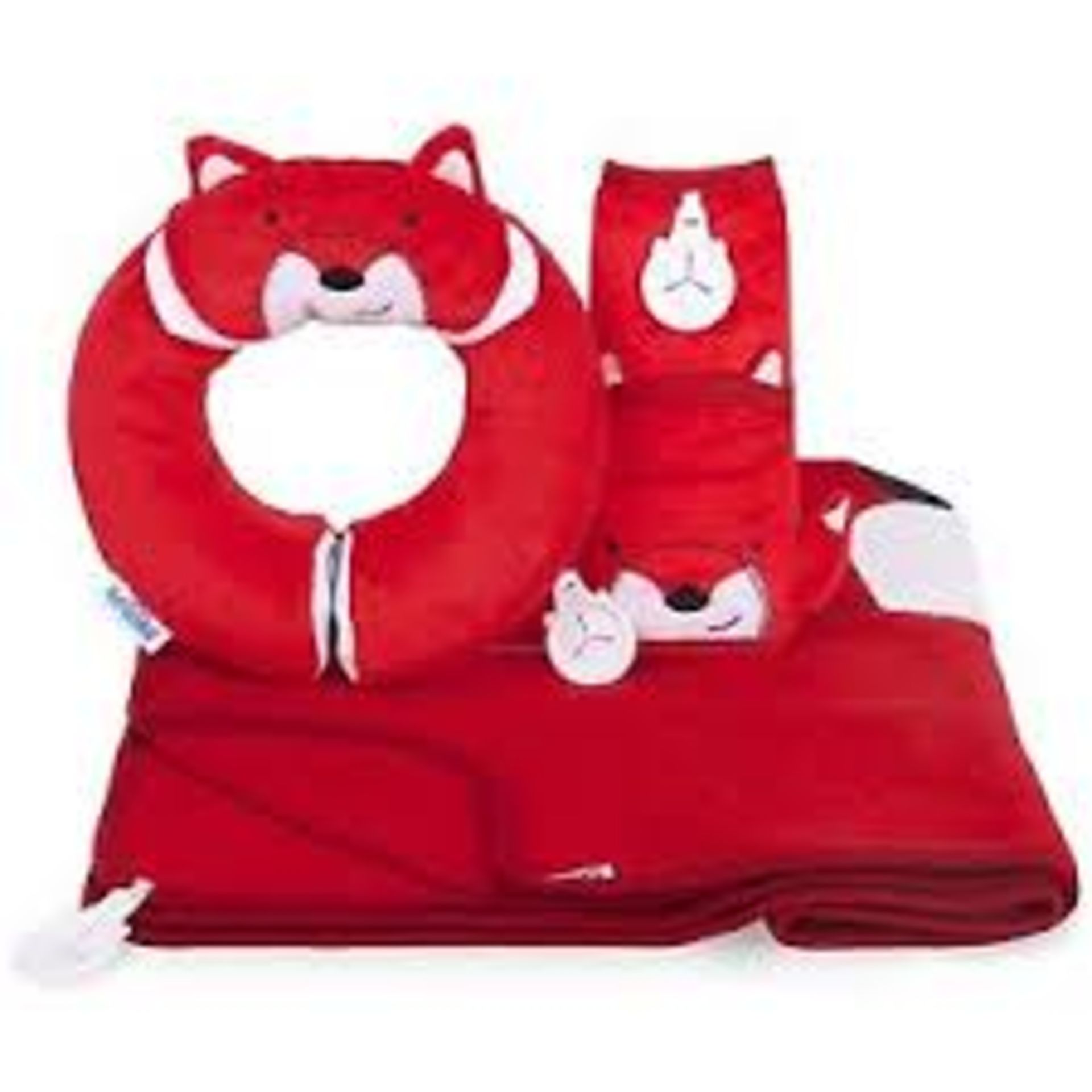 185 x Trunki Red Snuggle Bundle Felix Yondi Travel Pillow/SnooziHedz Blanket/Seatbelt Pad | 50551922