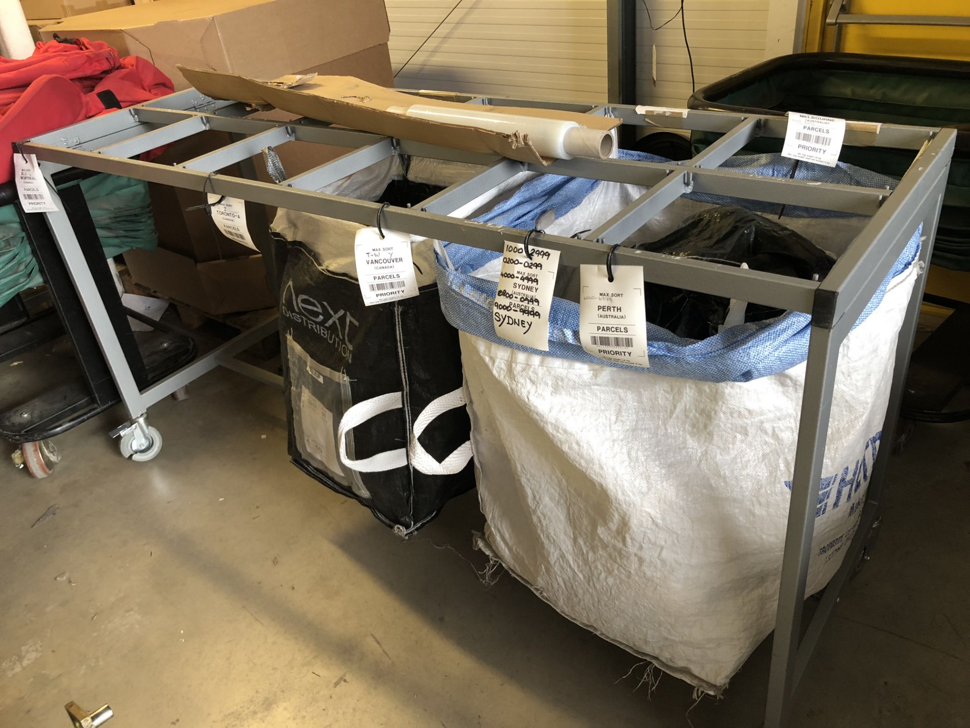 12 section post bag trolley
