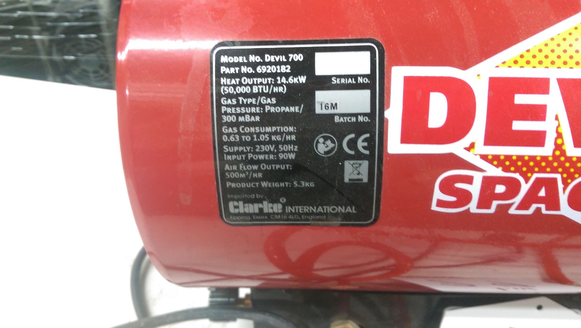 Clarke Devil 700 Propane Gas Heater - Image 2 of 2