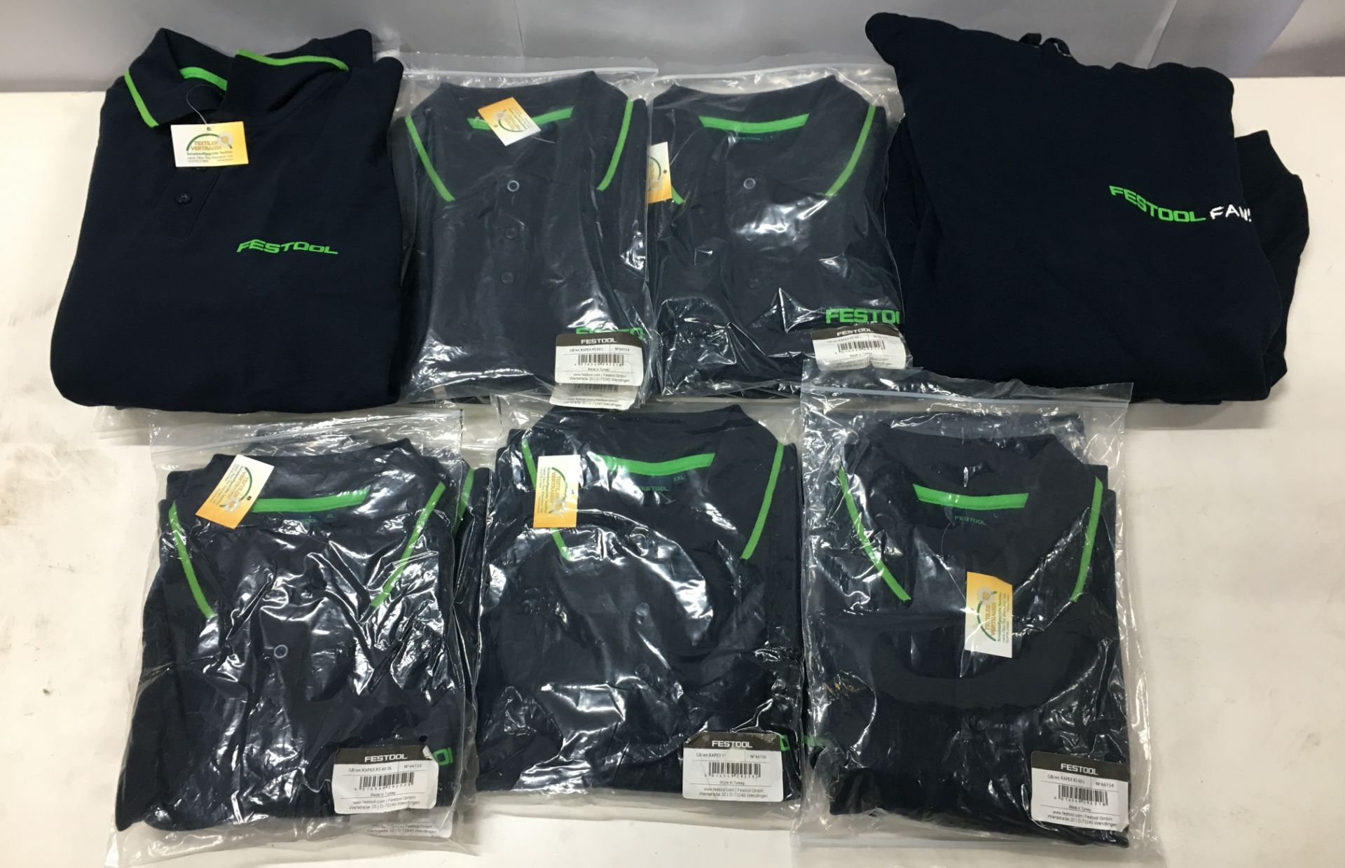13 x Festool Polo Shirts & 1 x Hoodie - Various Sizes