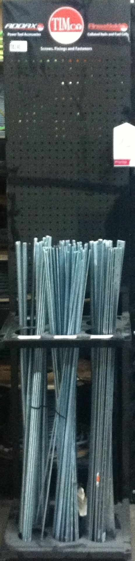 Quantity of Steel Threaded Bars & Brackets w/ Display Stand - Please See Description for Sizes