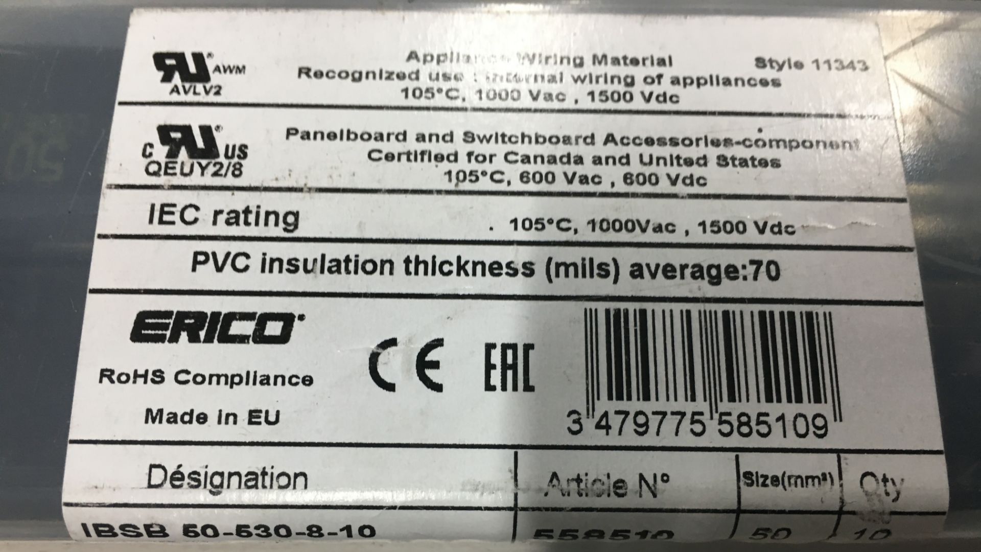 14 x Erico IBS Flat Insulated Braided Conductors - Image 5 of 6