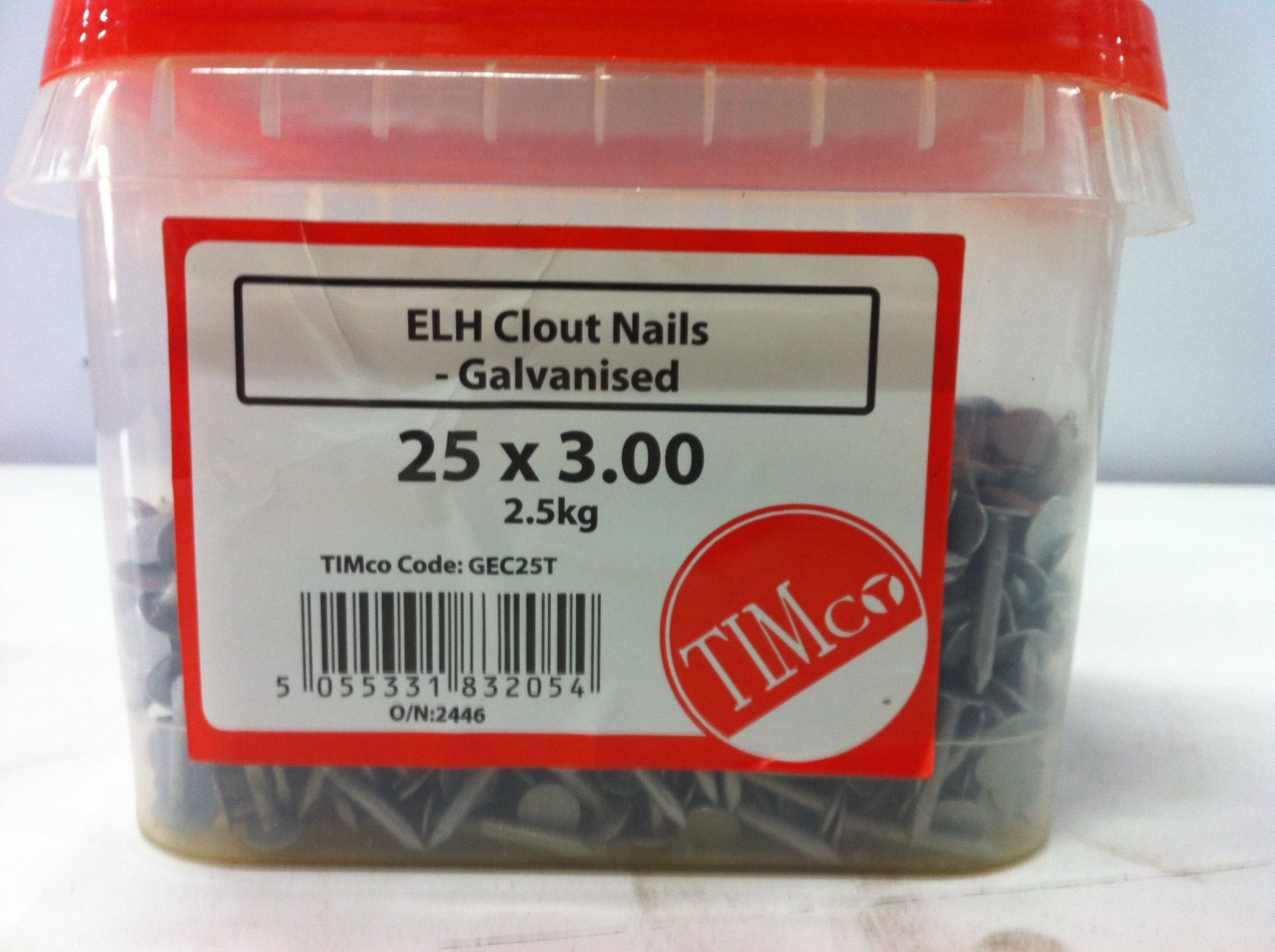 13 x 2.5kg Tubs of Timco Galvanised Clout Nails - See Description for Sizes - Image 8 of 9