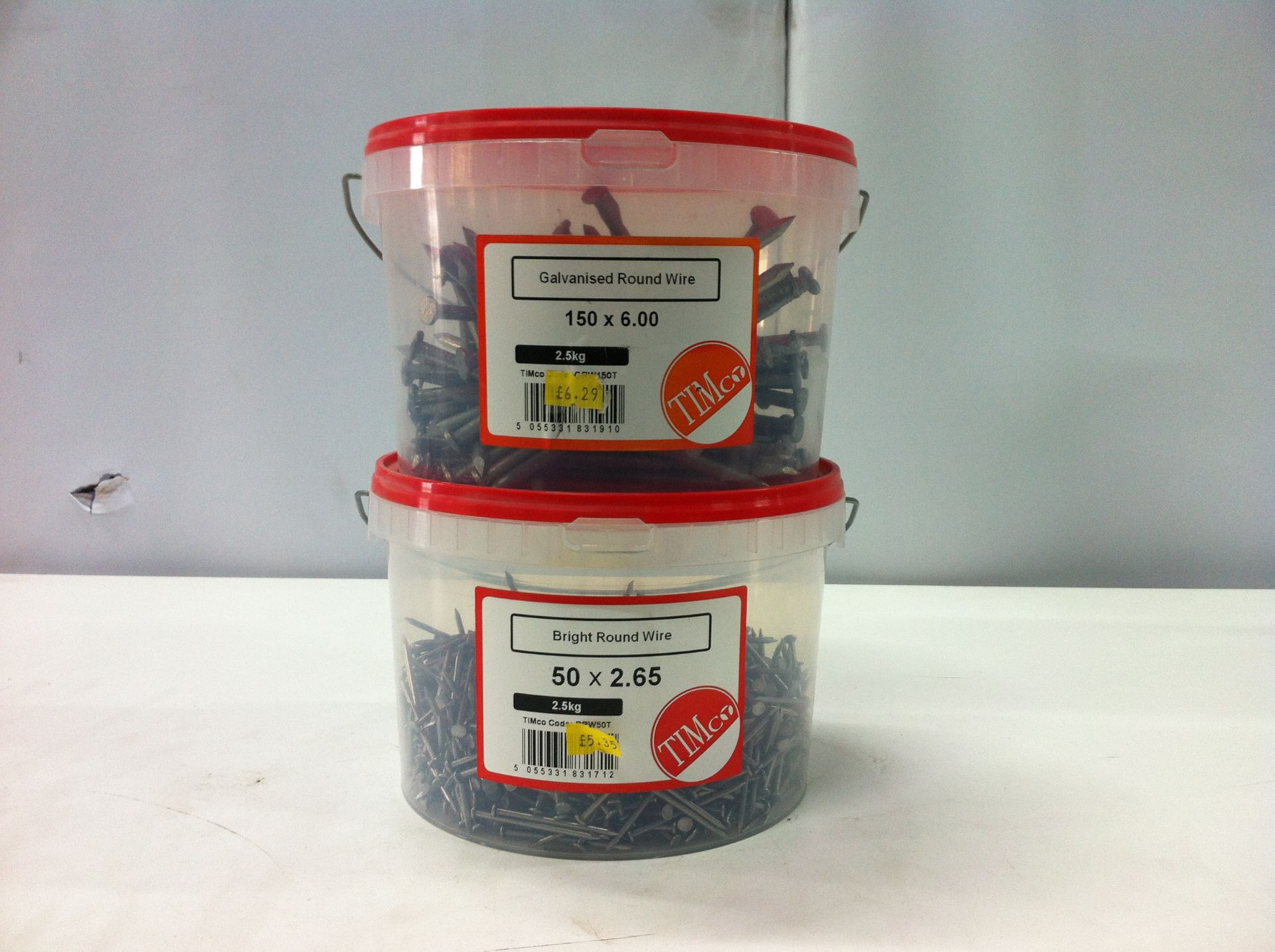 5 x Various 2.5kg Tubs of Timco Galvanised & Bright Round Wire - Image 5 of 7