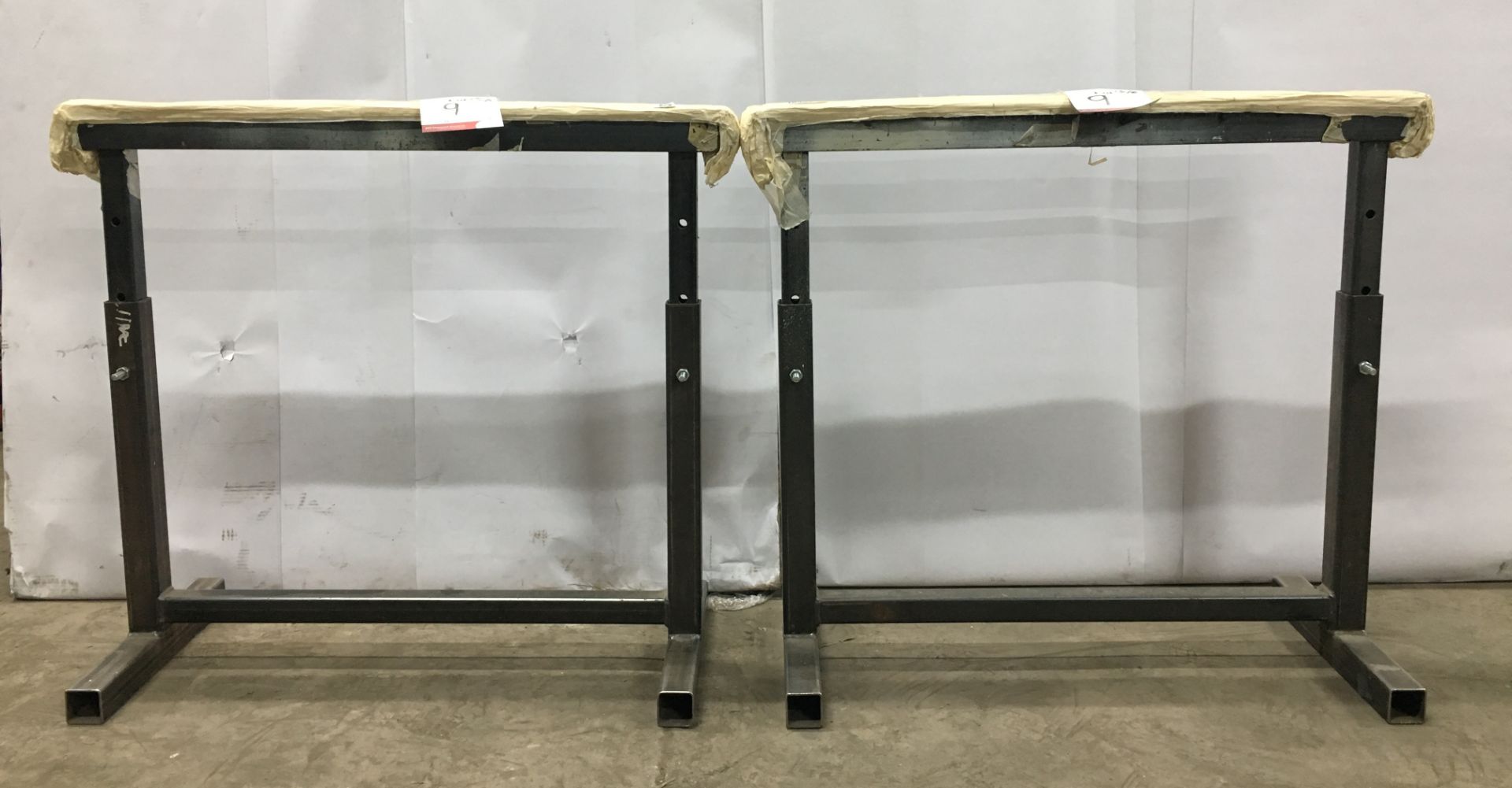 Pair of adjustable steel trestles