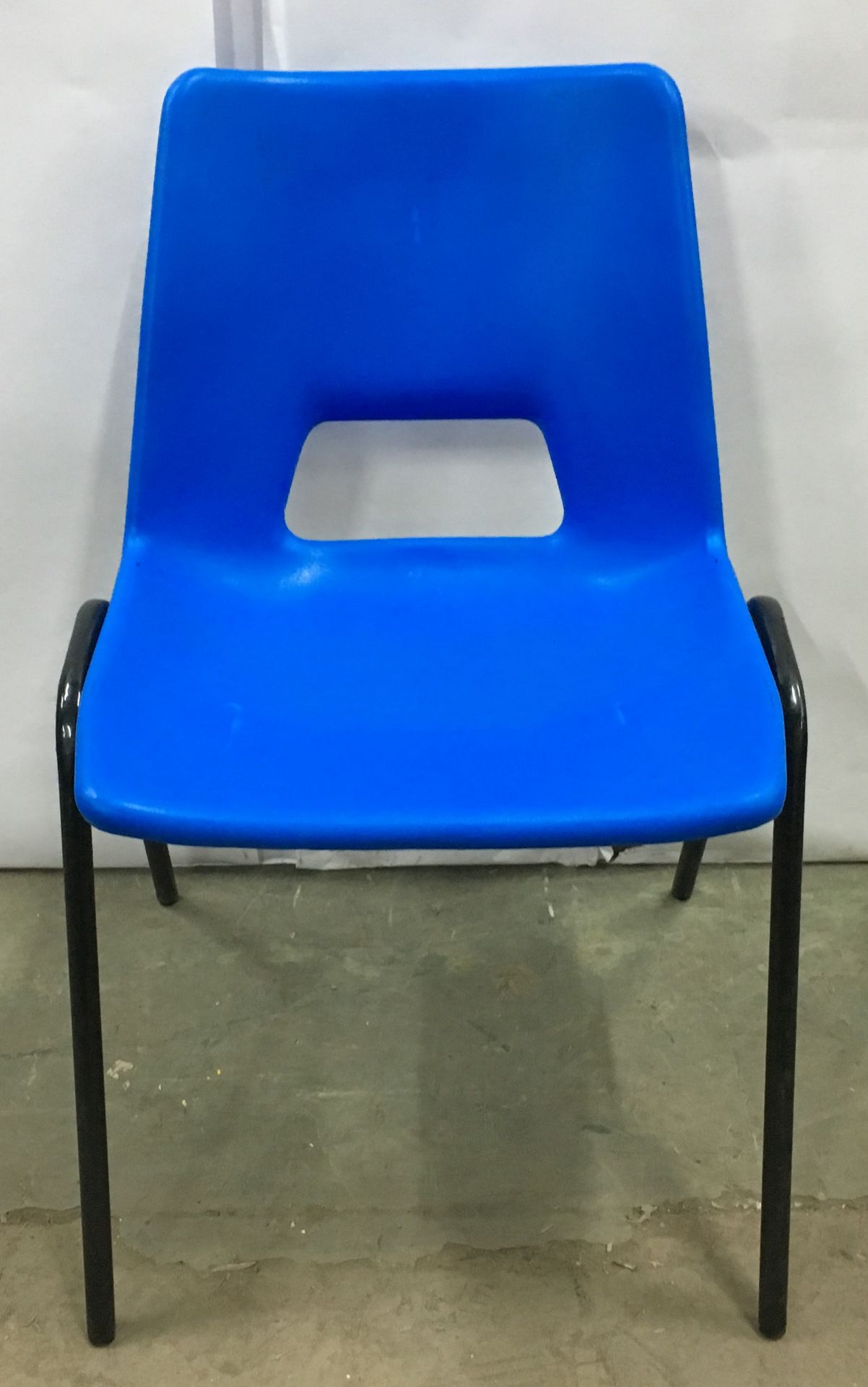 5x Blue Plastic Chairs