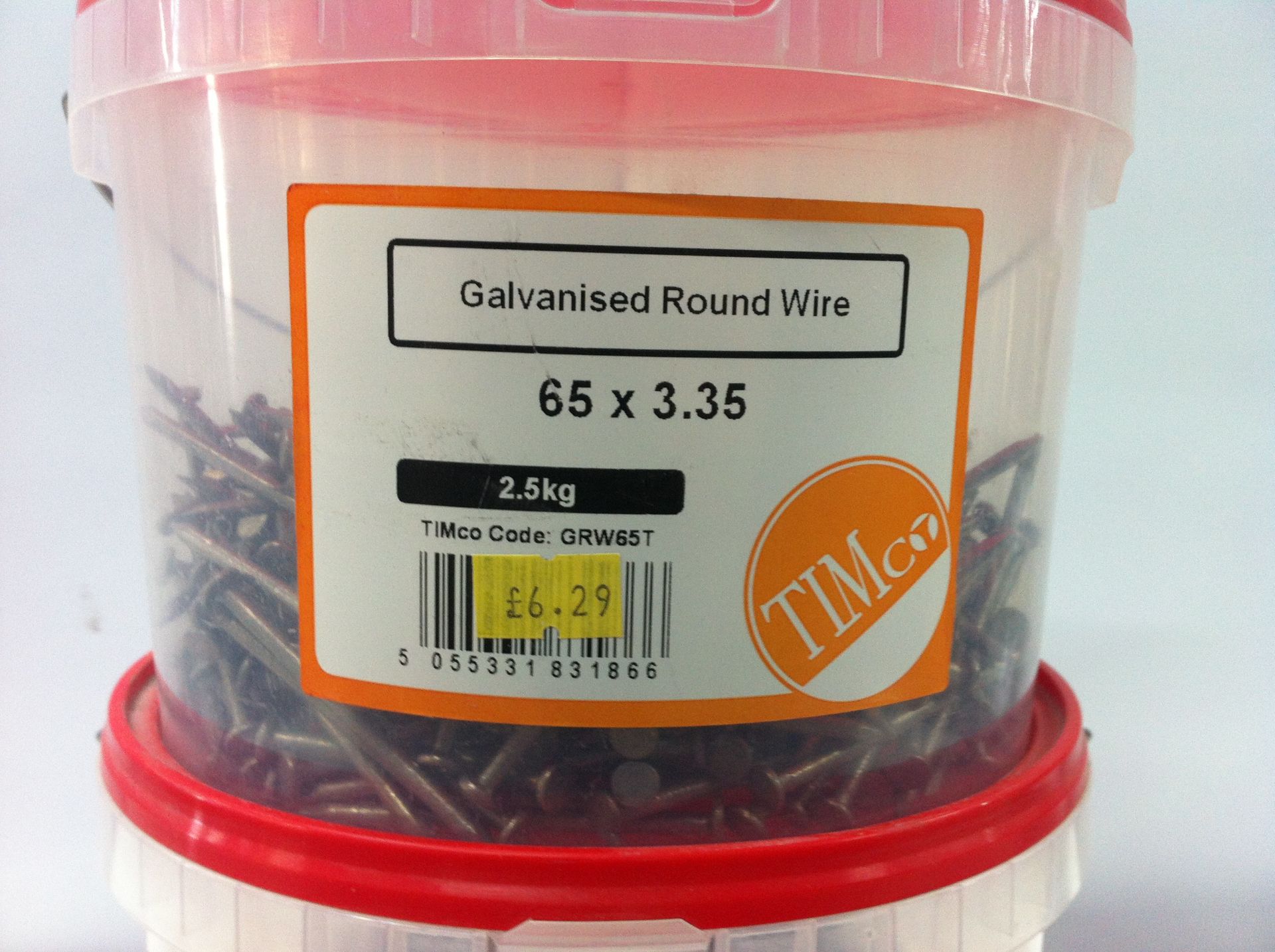 5 x Various 2.5kg Tubs of Timco Galvanised & Bright Round Wire - Image 2 of 7