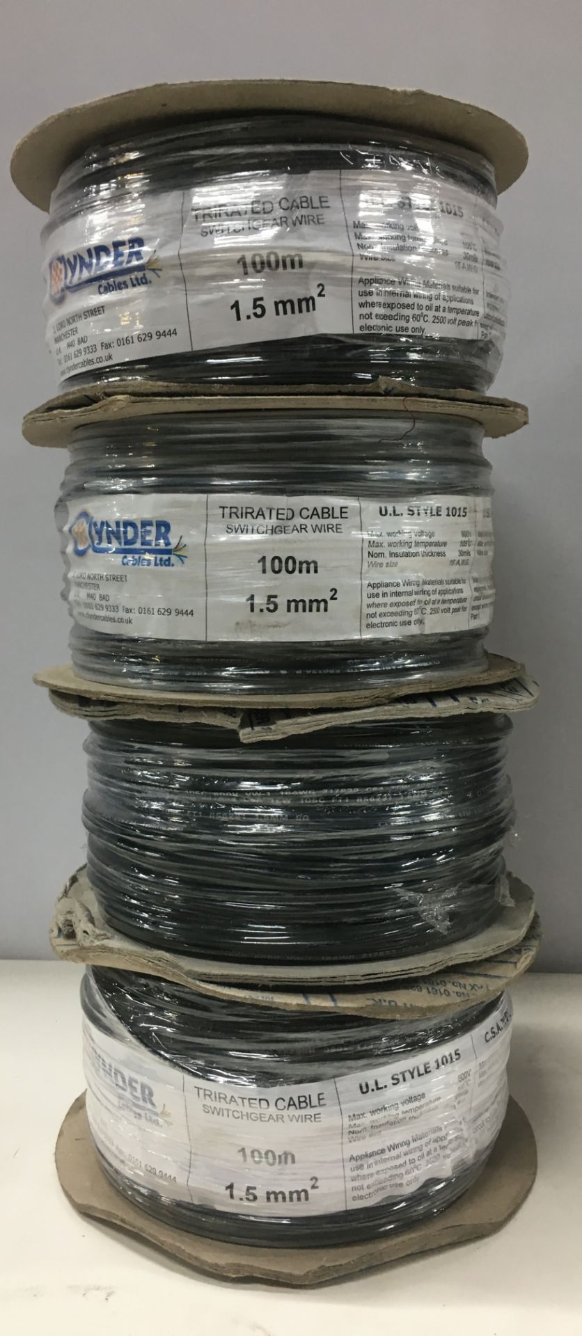 15 x Reels of Clynder Tri-rated Cables Switchgear Wire - Please see Description for Sizes - Image 2 of 4