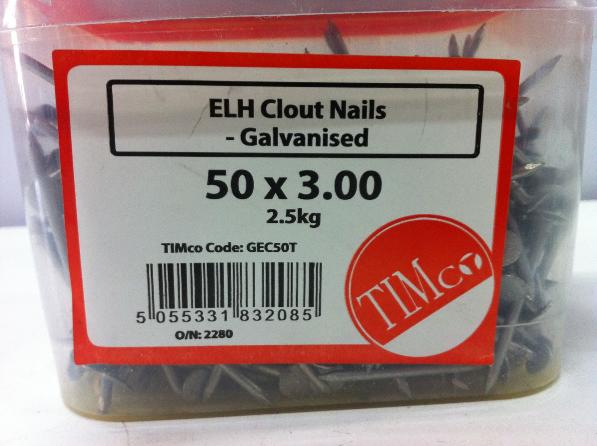 13 x 2.5kg Tubs of Timco Galvanised Clout Nails - See Description for Sizes - Image 3 of 9