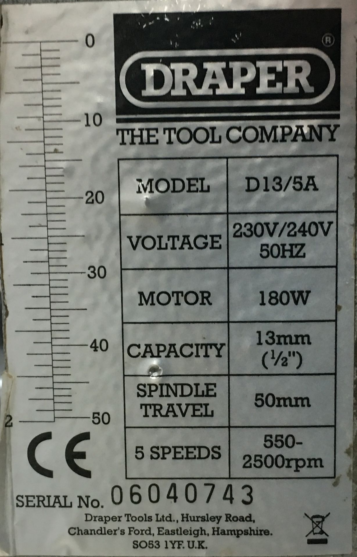 Draper Bench Pillar Drill - Image 4 of 5