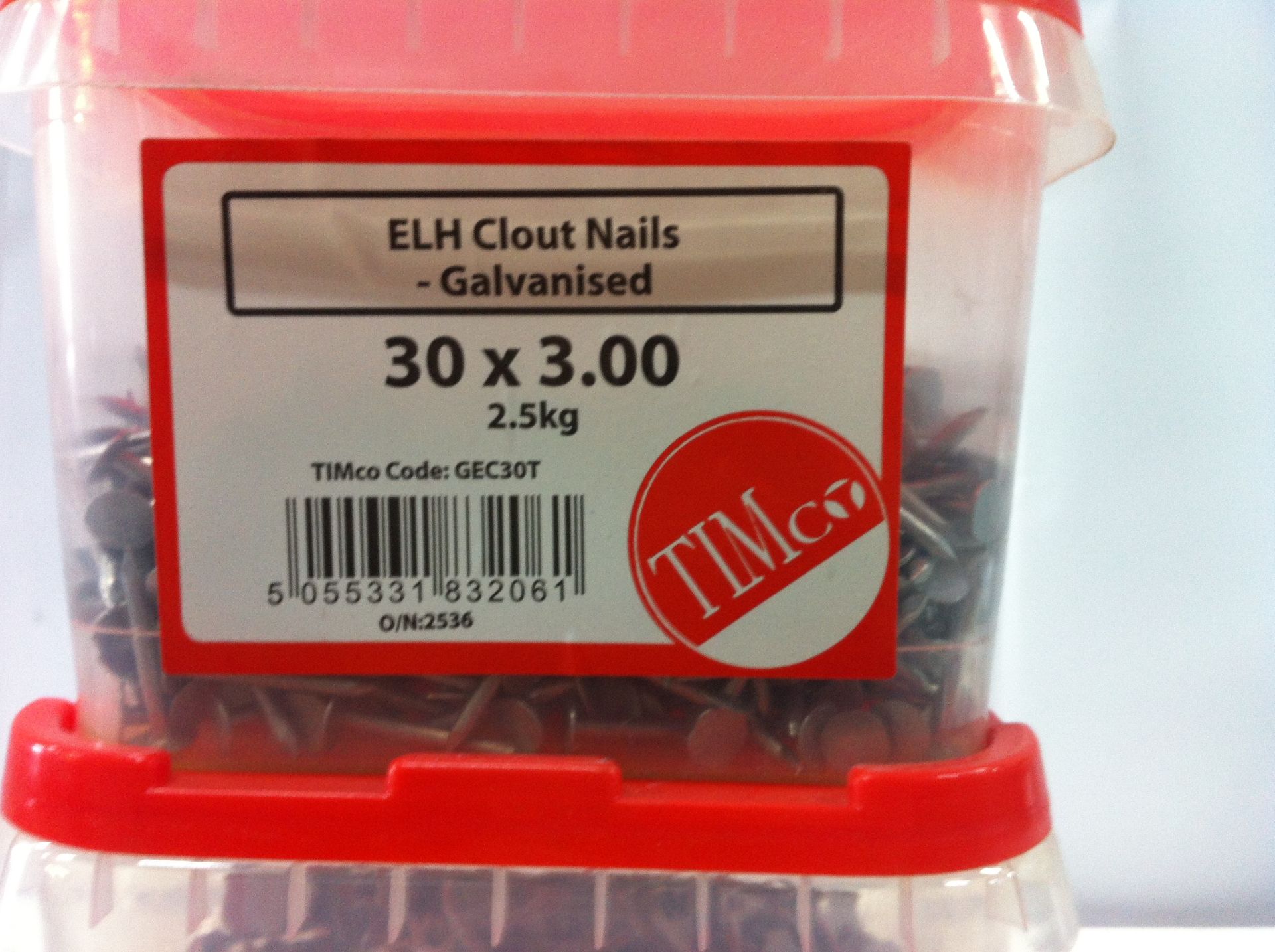 13 x 2.5kg Tubs of Timco Galvanised Clout Nails - See Description for Sizes - Image 6 of 9