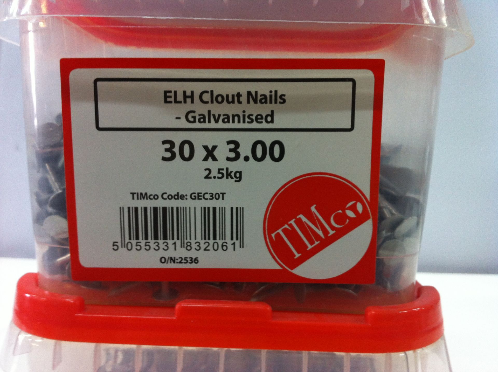 13 x 2.5kg Tubs of Timco Galvanised Clout Nails - See Description for Sizes - Image 7 of 9