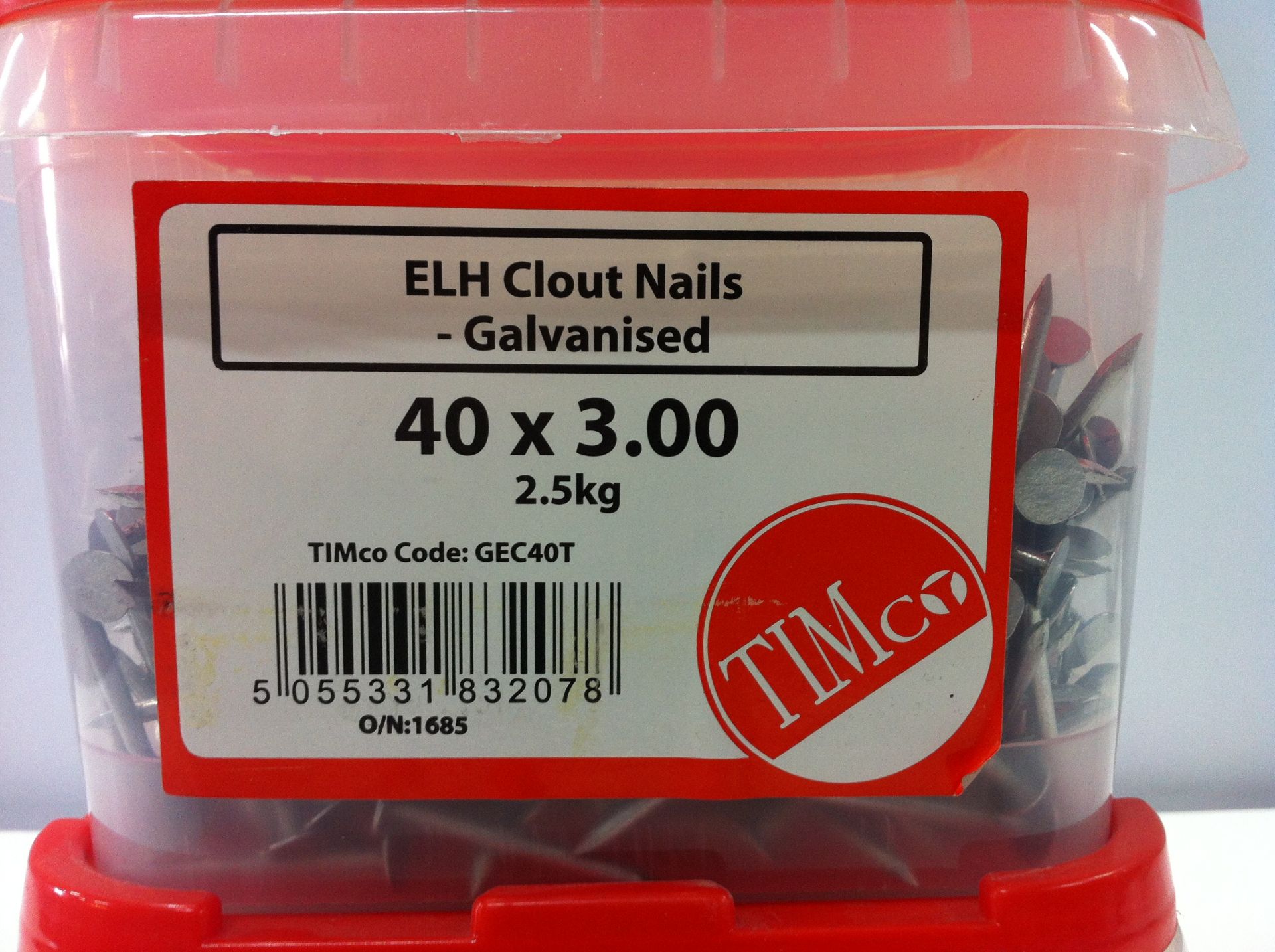 13 x 2.5kg Tubs of Timco Galvanised Clout Nails - See Description for Sizes - Image 2 of 9