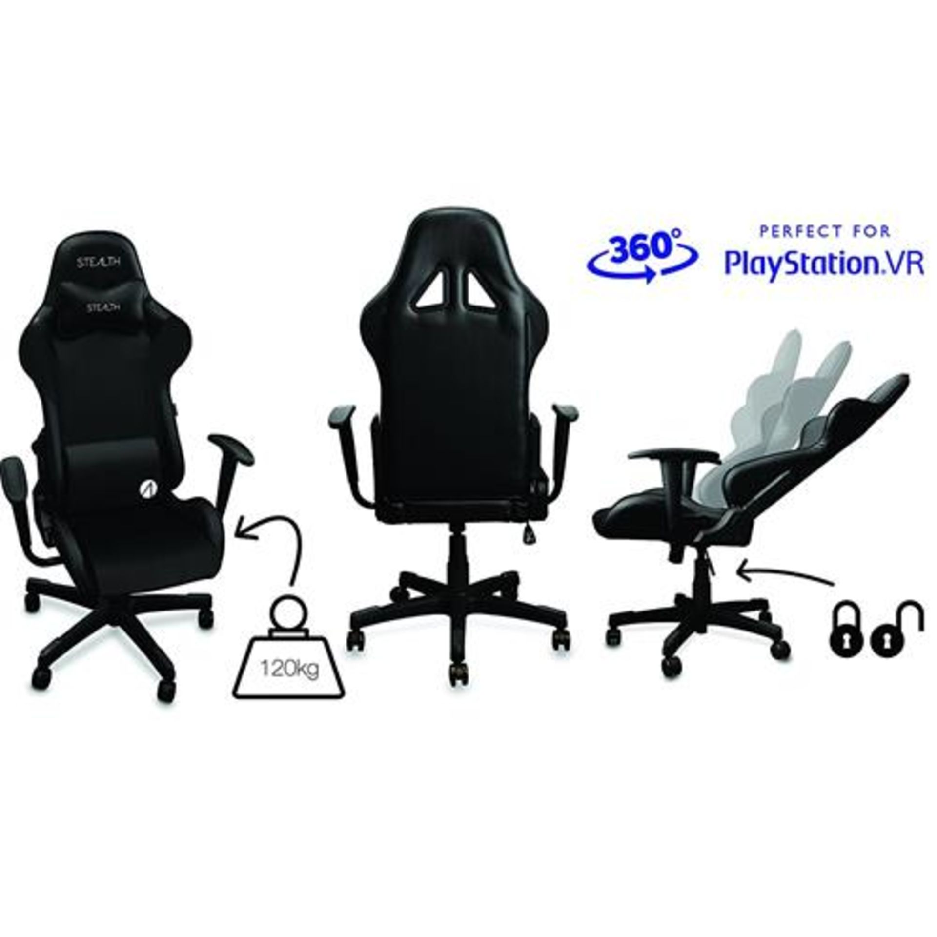 12 x STEALTH Challenger Series Advanced Gaming Chair Maximum Comfort - Blue RRP £ 1439.88