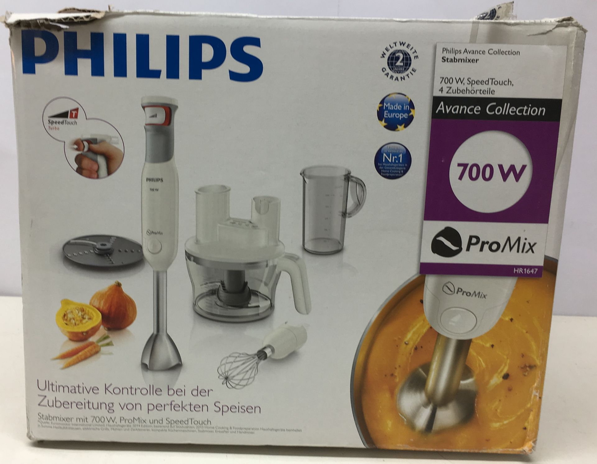 Philips Advanced Collection hand blender*damaged packaging, unused return*