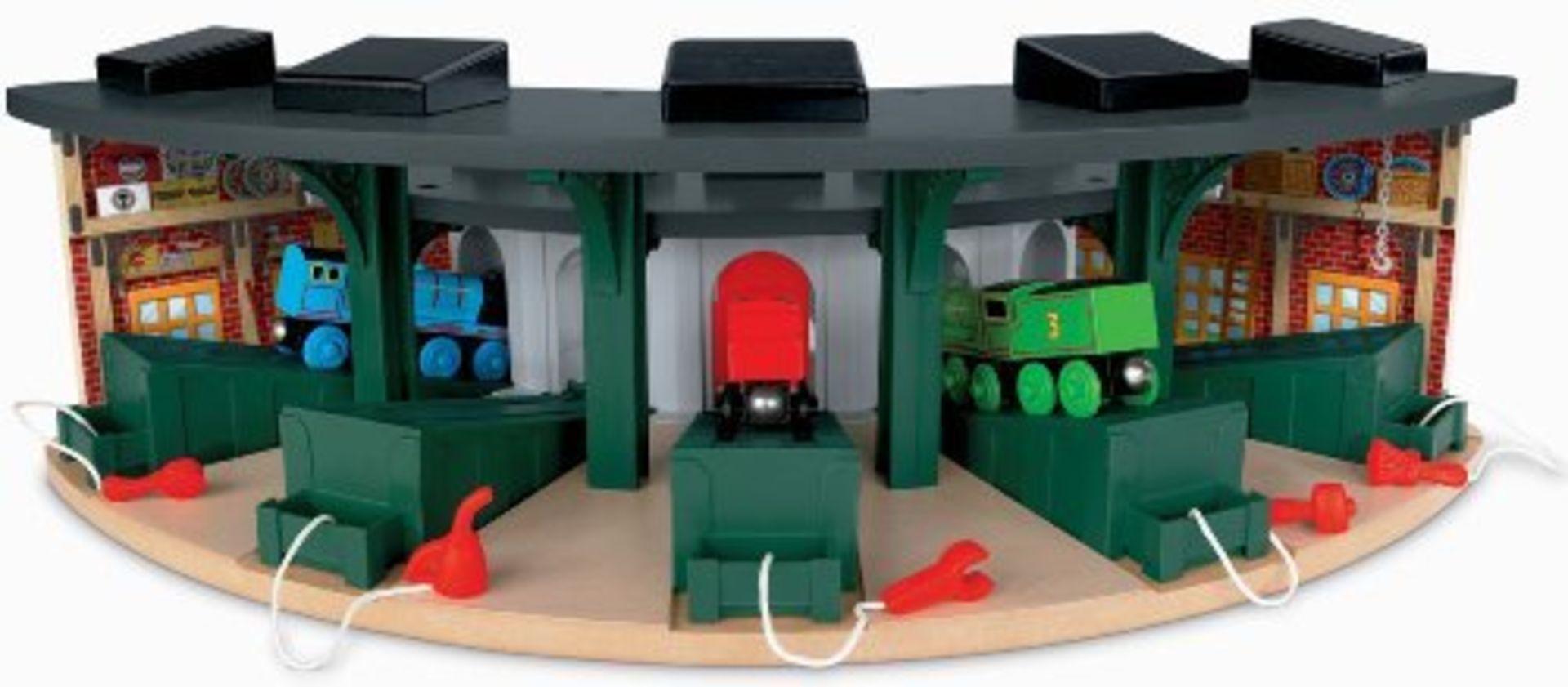 2 x THOMAS WOODEN RAILWAY-DELUXE ROUNDHOUSE | 746775214845 | RRP £ 180 DAMAGED PACKAGING - Image 2 of 3