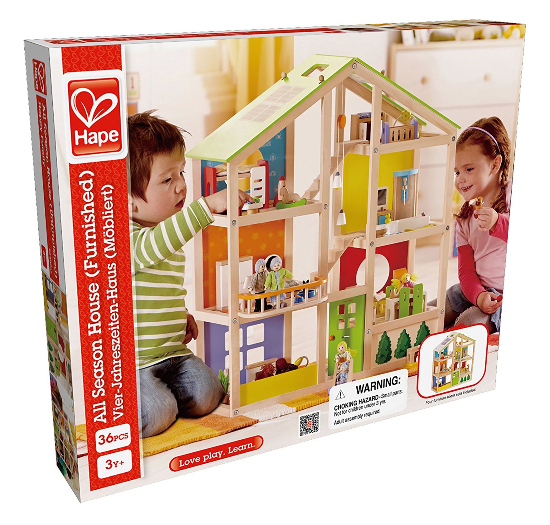 2 x Hape All Season House (furnished) | 6943478005679 | RRP £ 259.98 DAMAGD PACKAGING - Image 2 of 3