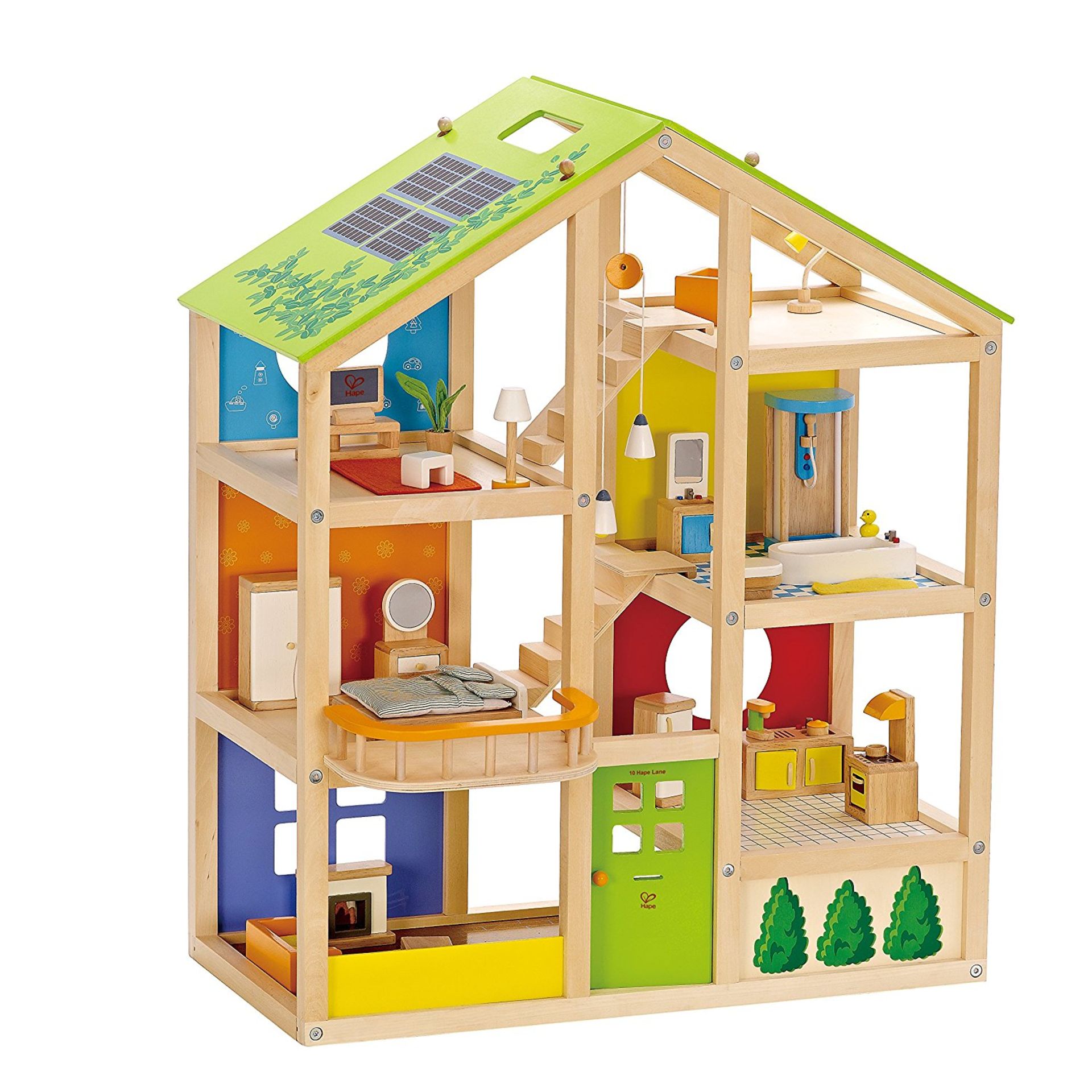 2 x Hape All Season House (furnished) | 6943478005679 | RRP £ 259.98 DAMAGD PACKAGING