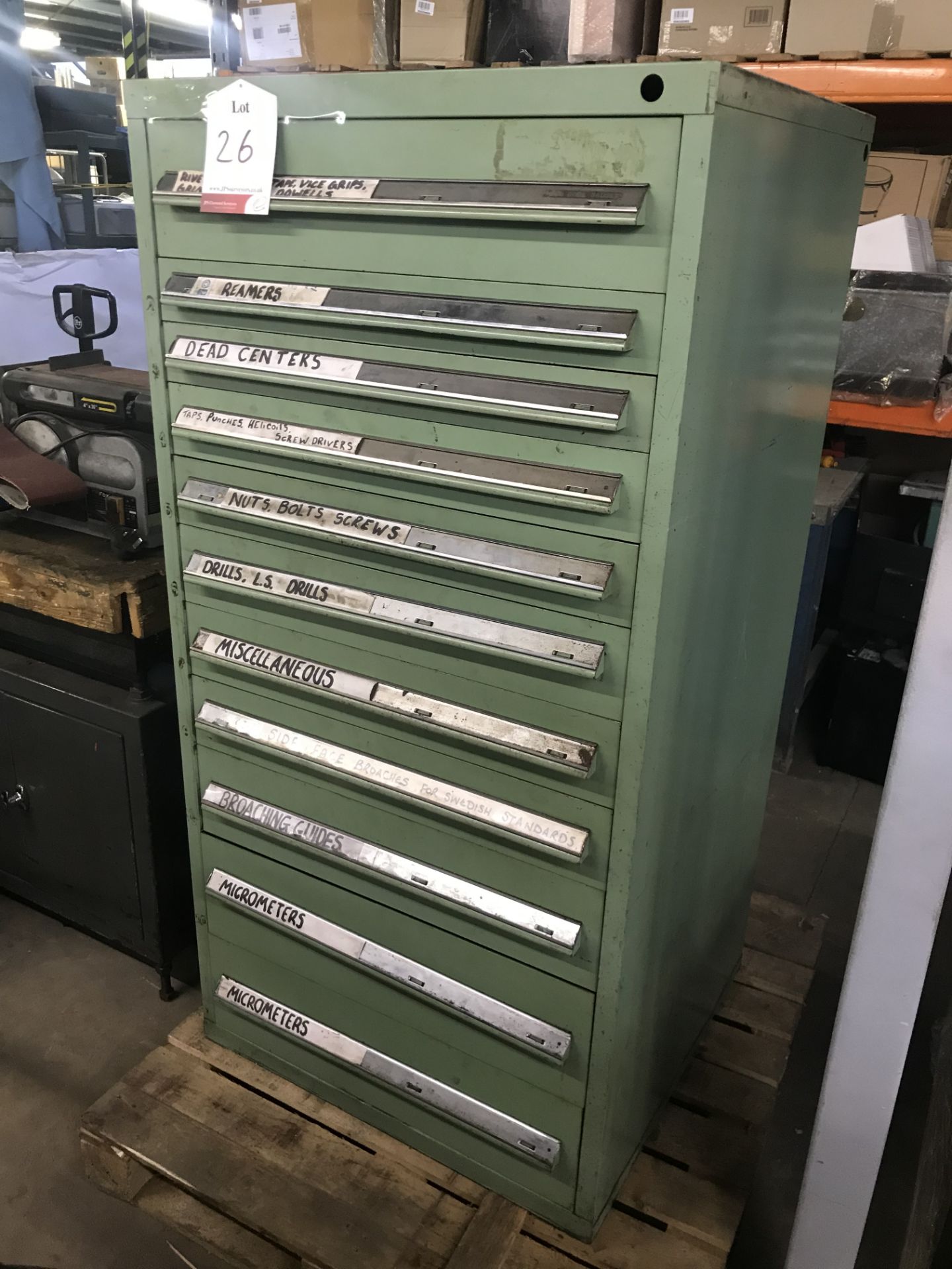 11 Drawer Tool Cabinet w/ Contents As Pictured - Bild 2 aus 8