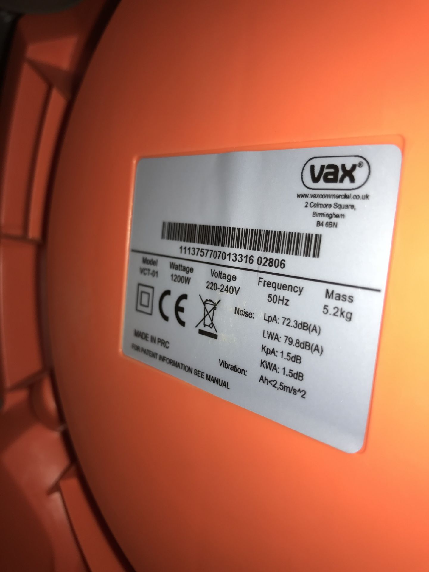 Vax Commercial Vacuum - Image 3 of 3