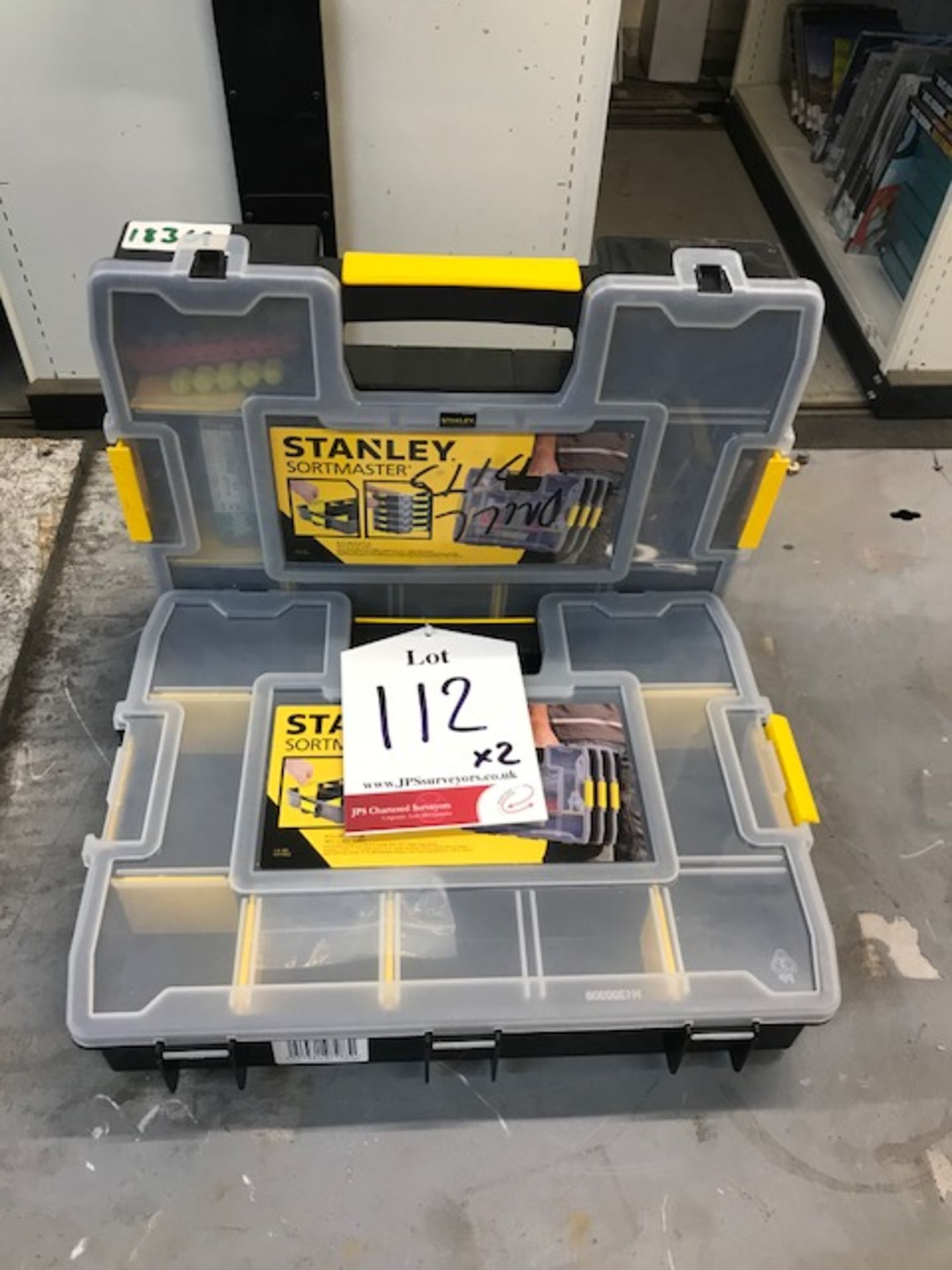 2 x Stanley Stackable Sortmaster Toolcases w/ Contents as Pictured