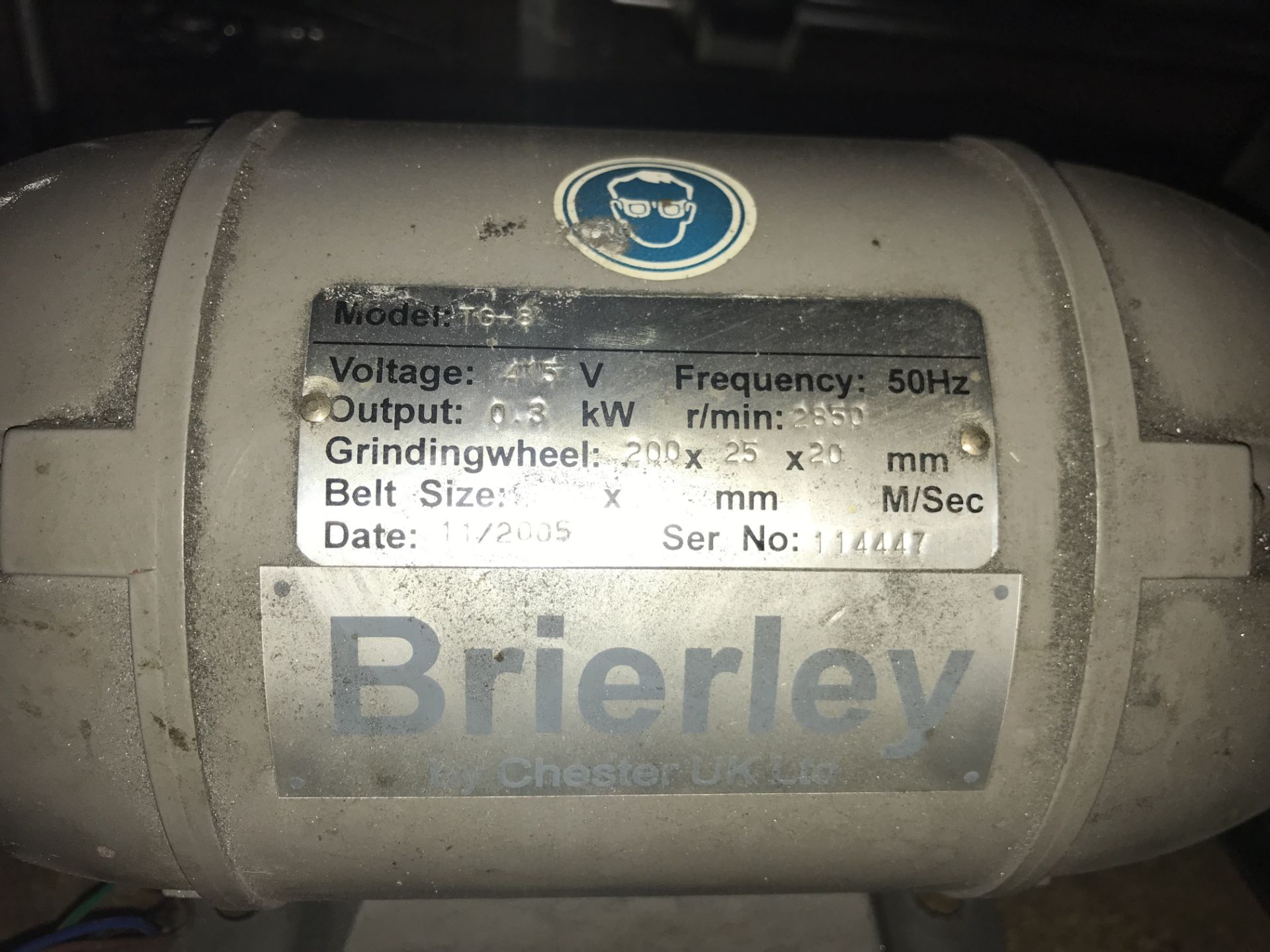 Brierley TG-8 Double Ended Bench Grinder - Bild 2 aus 2