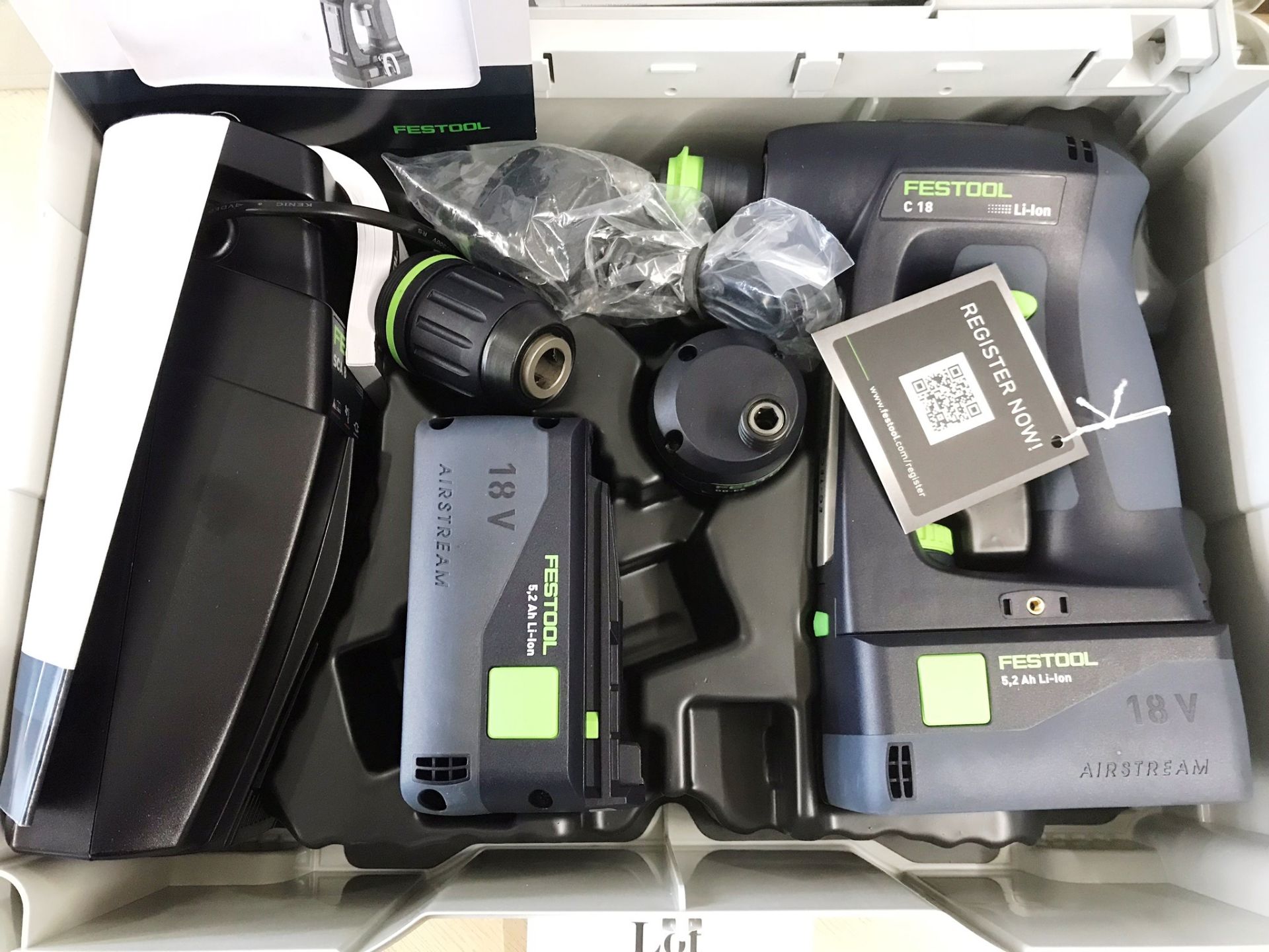 New Festool 574741 Cordless Drill C 18 Li 5,2-Set GB, 18 V, Multi-Colour - Image 4 of 5