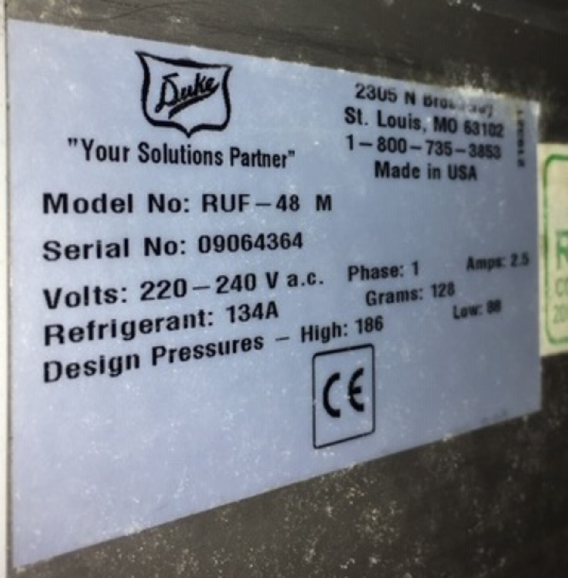 Duke RUF-48-M 2 Door Refrigerated Counter - Image 6 of 8