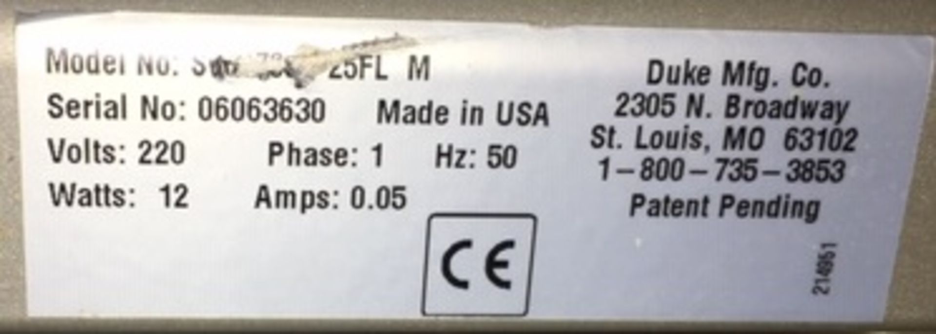 Duke SUB-HF-R25 Food Warmer Unit - Bild 5 aus 7