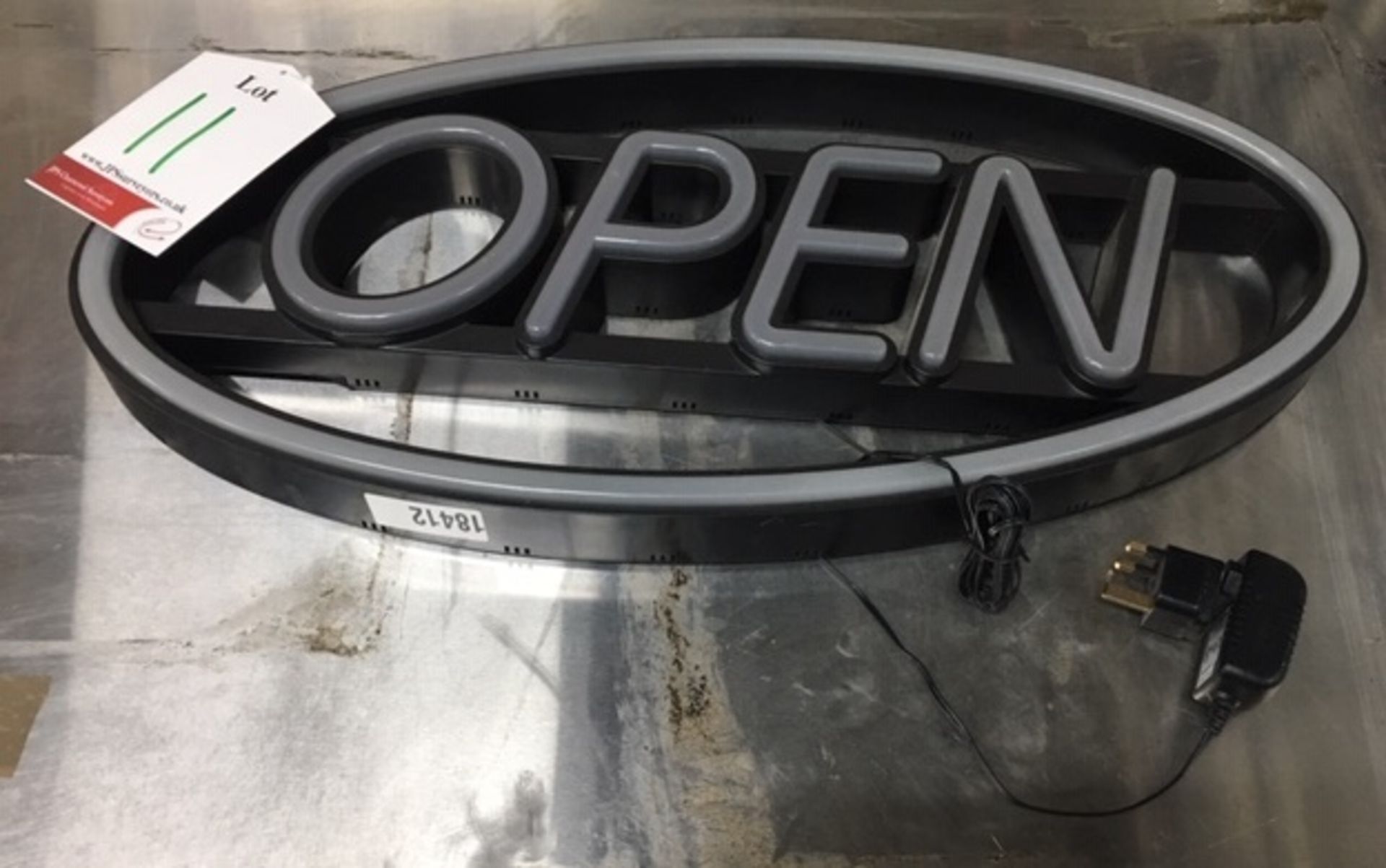 Illuminated 'Open' Sign w/ Remote & US Adapter