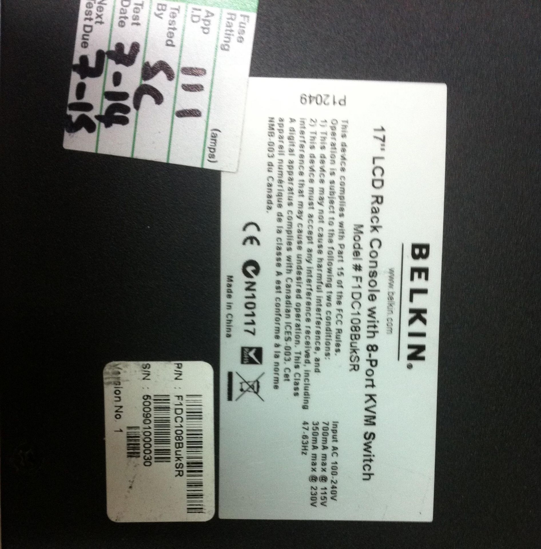 Belkin 17" LCD Rack Console with 8 Port KVM Switch - Bild 5 aus 5